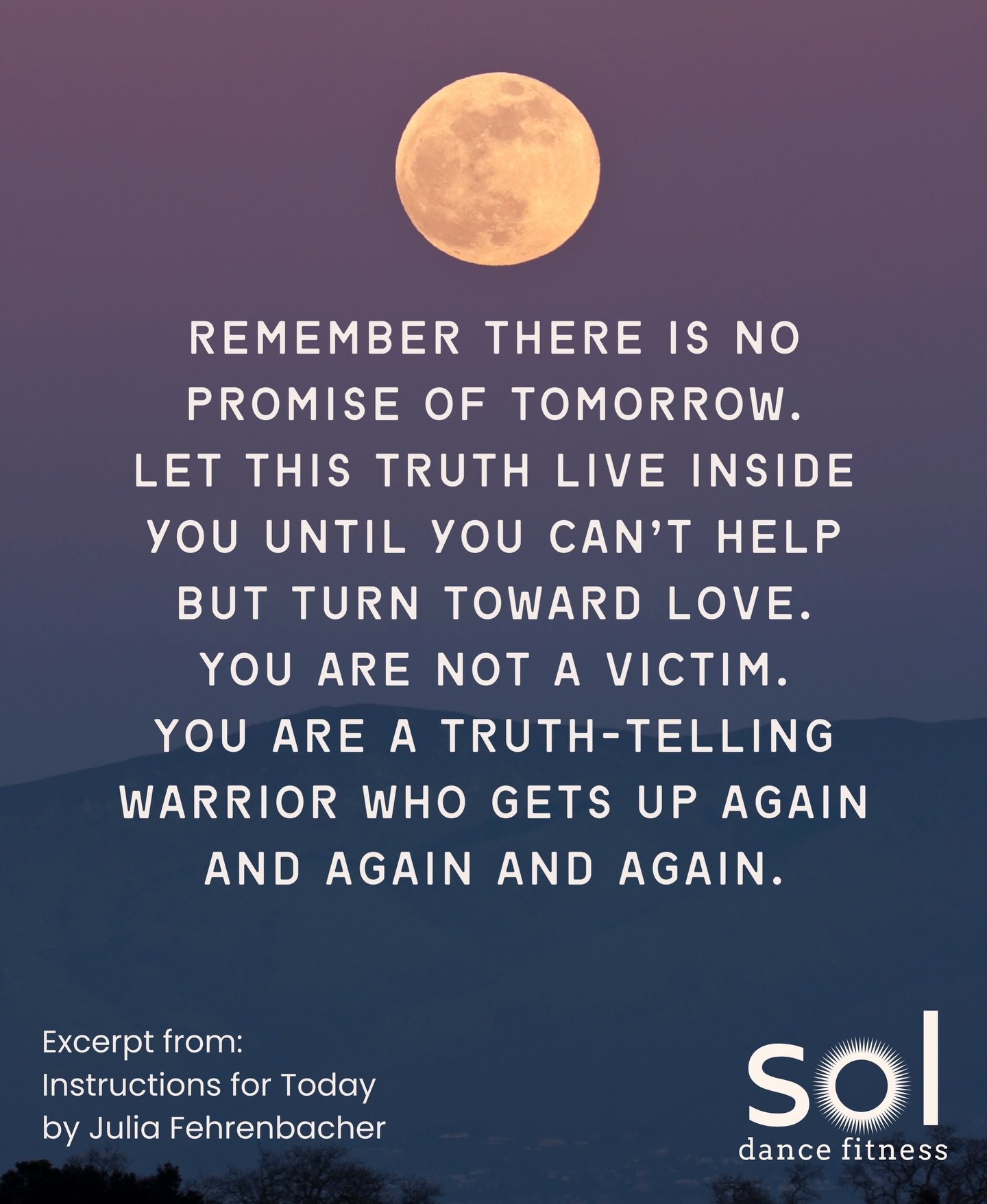 Instructions for Today
Julia Fehrenbacher

Sit and listen to a tree for longer 
than feels appropriate. 
Close eyes until the hurting demands settle.
until only the invisible speaks.
Ask yourself the same questions 
you&rsquo;ve been asking everyone 