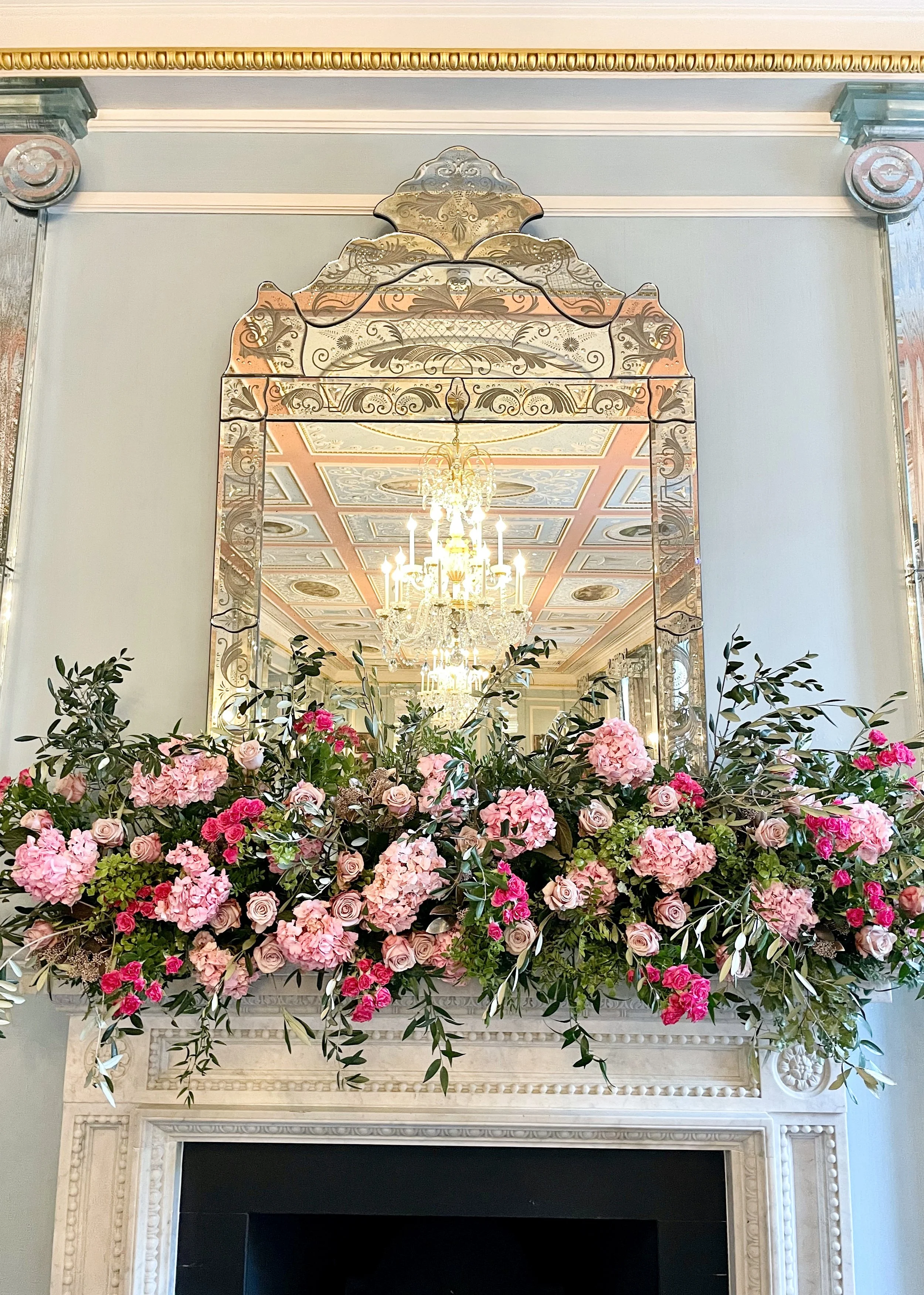 Luxury Mantlepiece Wedding & Event Flowers, The Lanesborough.