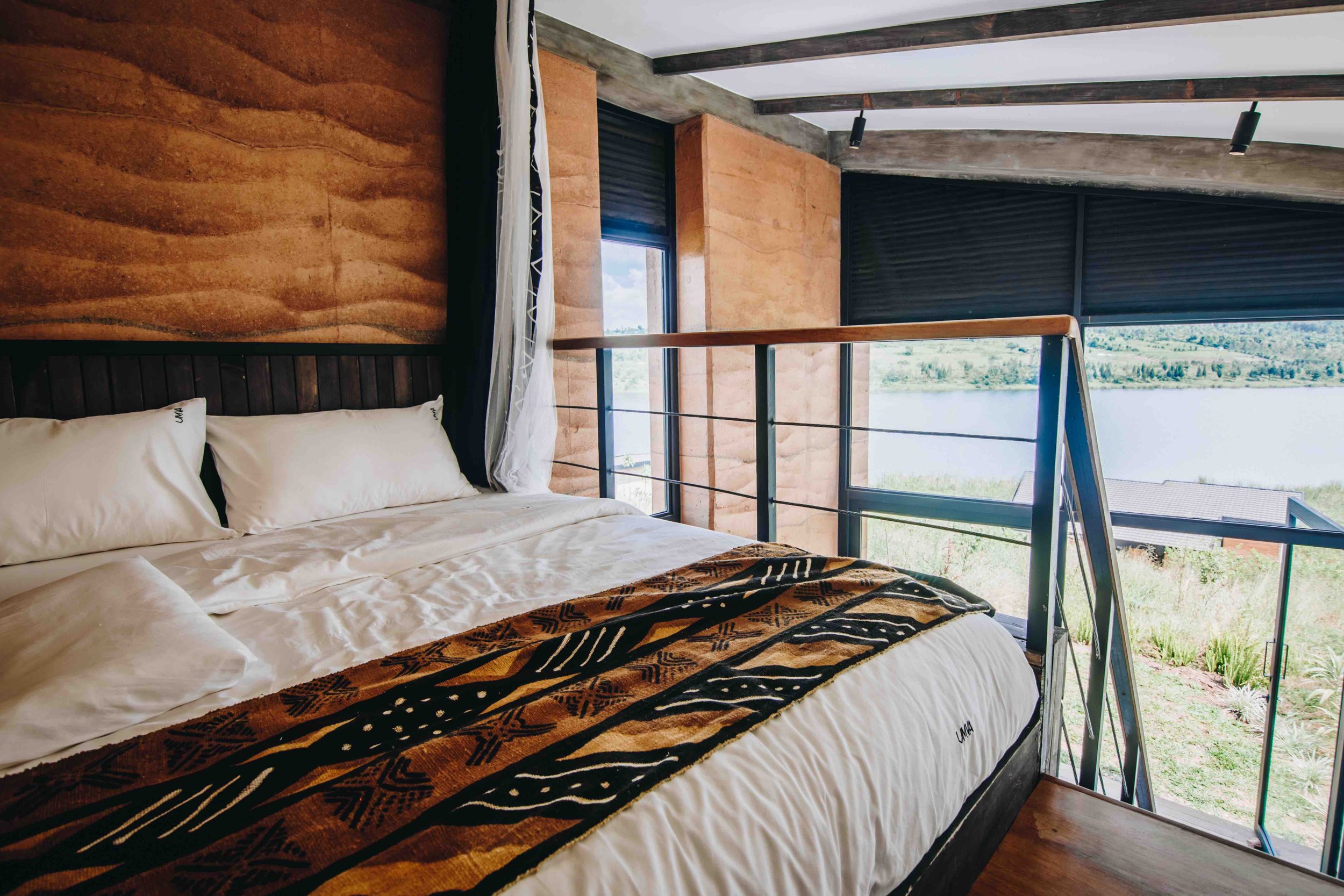 The lofted bedroom