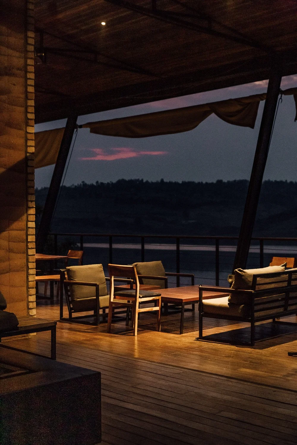 The lounge at dusk