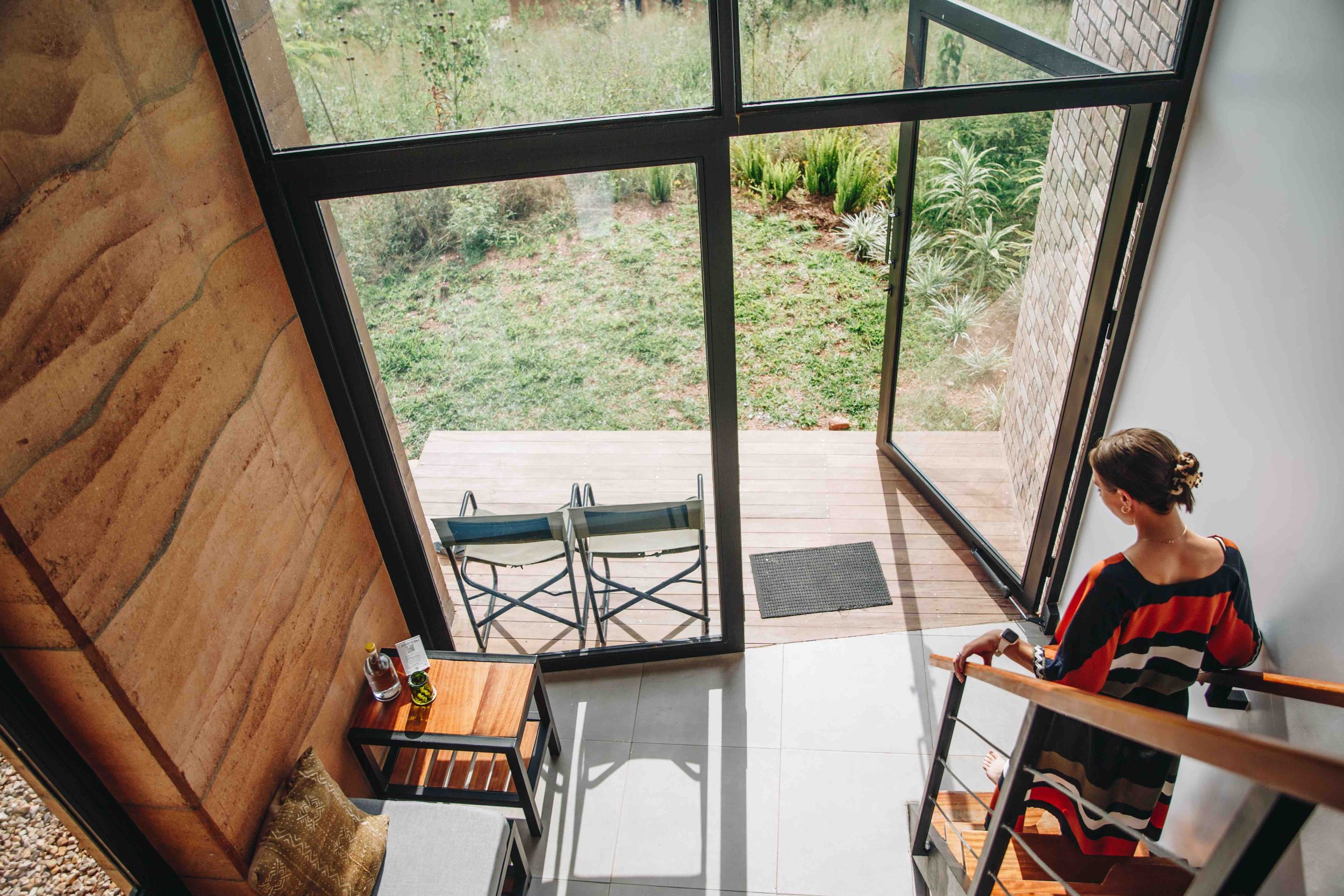 The stairs down from the loft