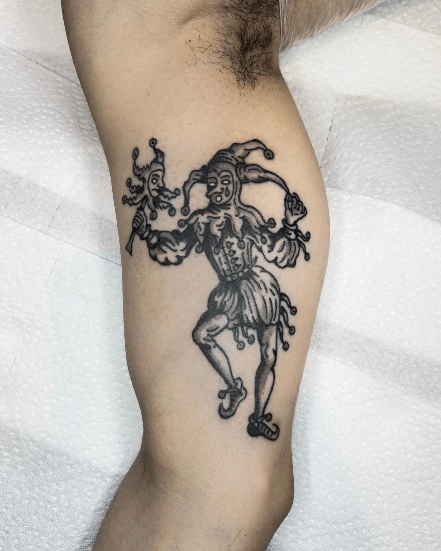 Jester done in three different ways, I really like tattooing these because&hellip; idk man they&rsquo;re just funny thanks for looking ❤️❤️❤️