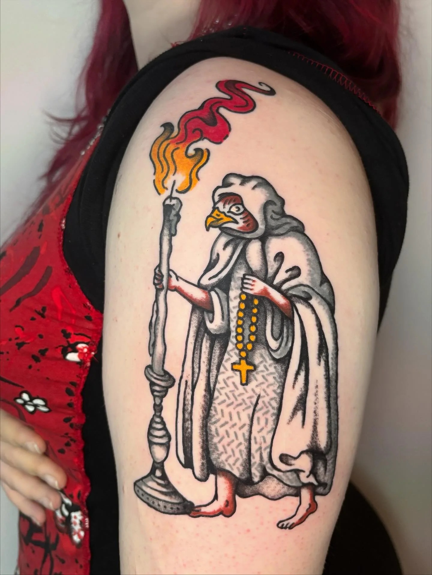 Avian figure which carries the light, but not for salvation. And also lots of other things