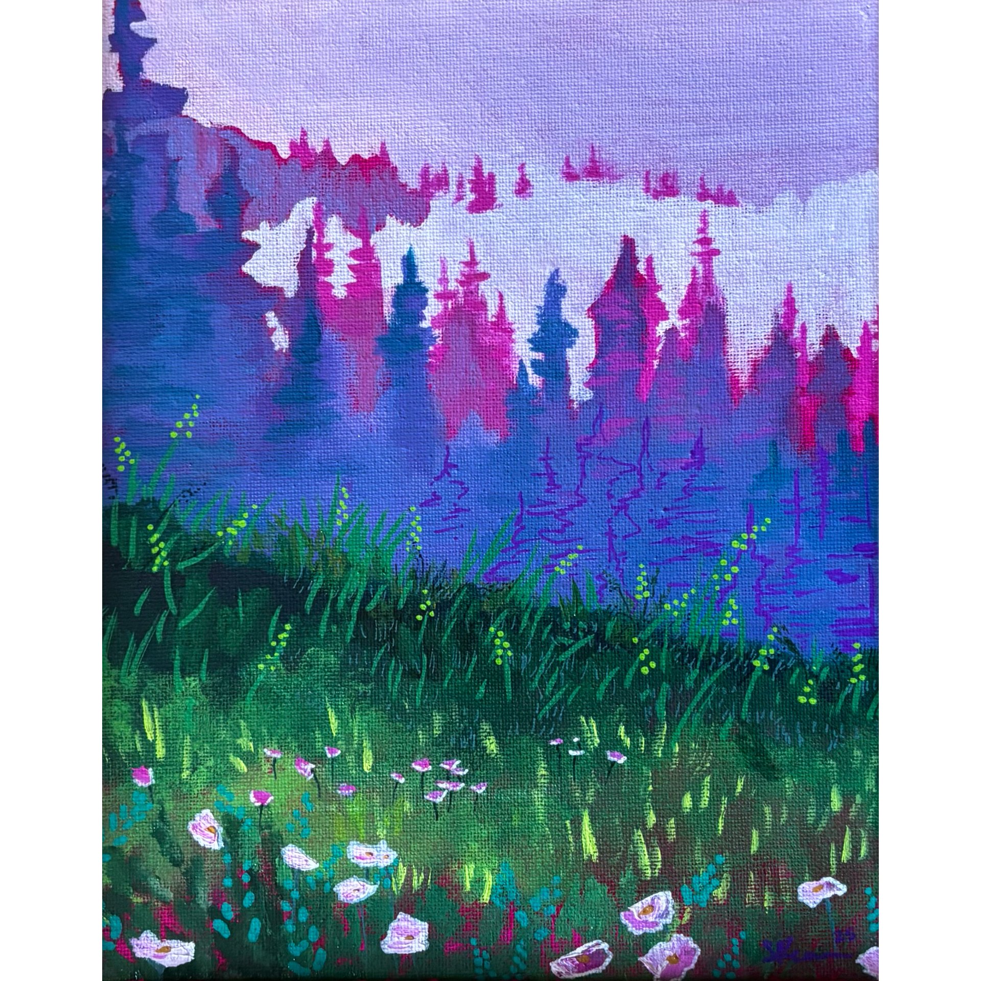 Through Flowers and Fog, 8"x10"