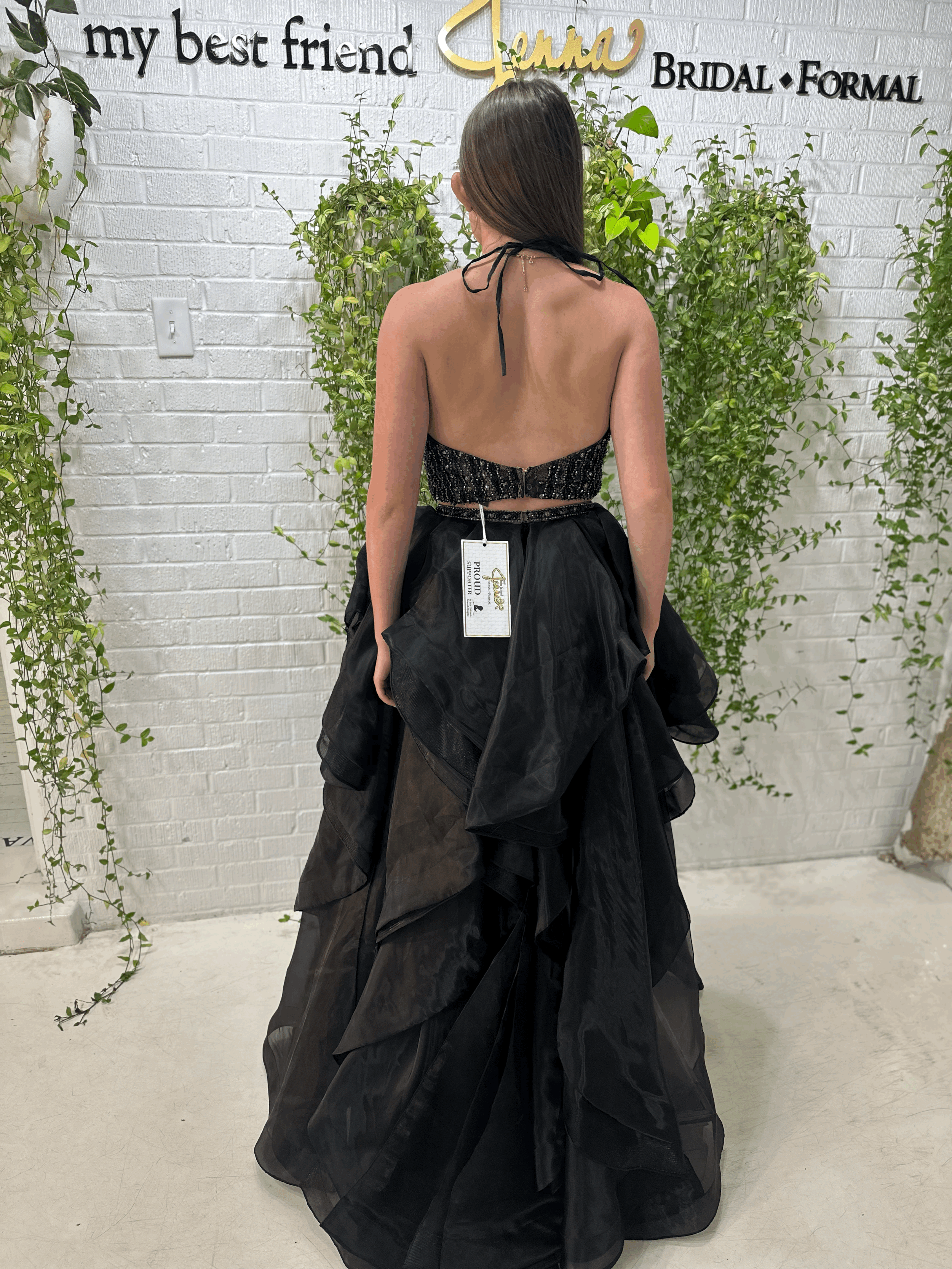 Terani black dress available at My Best Friend Jenna in Jackson, TN