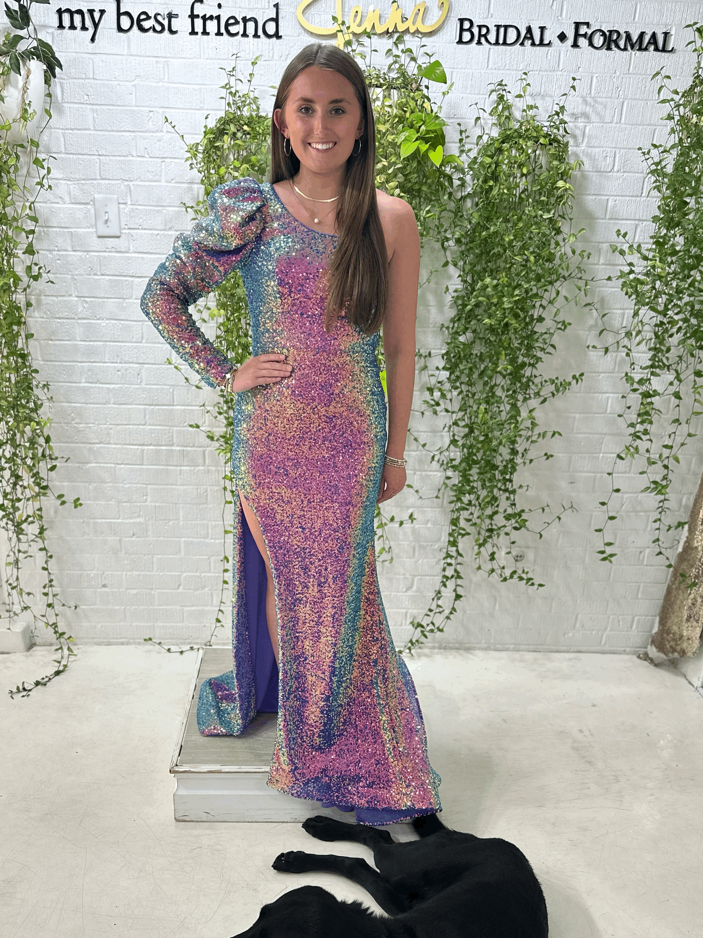 Purple Sequin Mermaid Dress