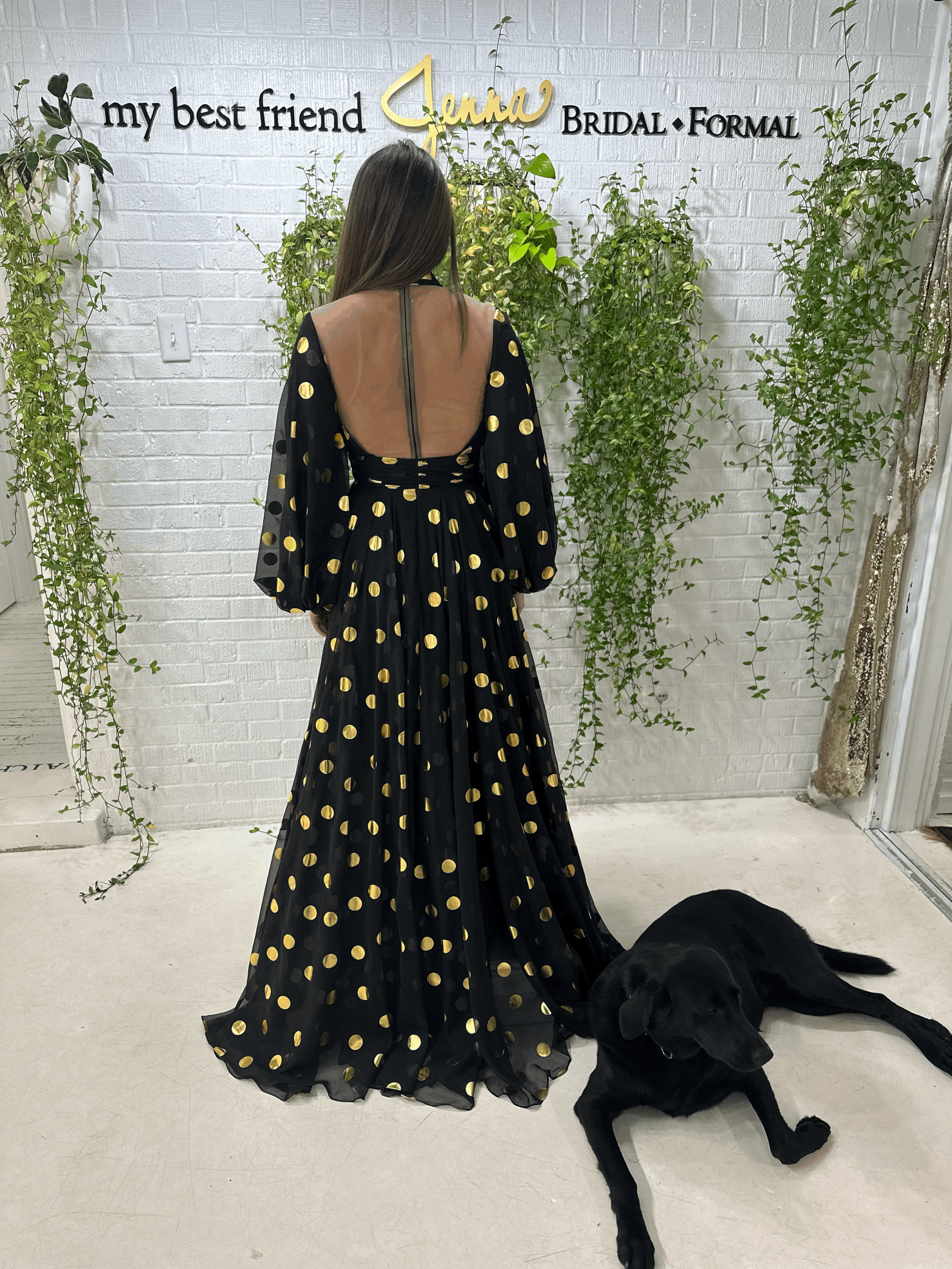Jonathan Kayne black and gold dress available at My Best Friend Jenna in Jackson, TN