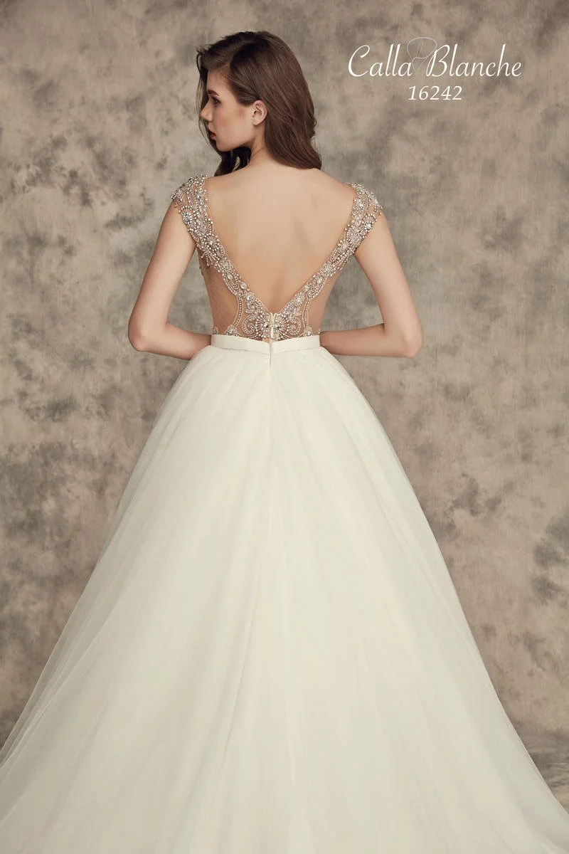 Calla Blanche Carrie 16242 wedding dress available at My Best Friend Jenna in Jackson, TN