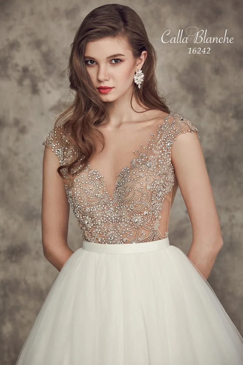 Calla Blanche Carrie 16242 wedding dress available at My Best Friend Jenna in Jackson, TN
