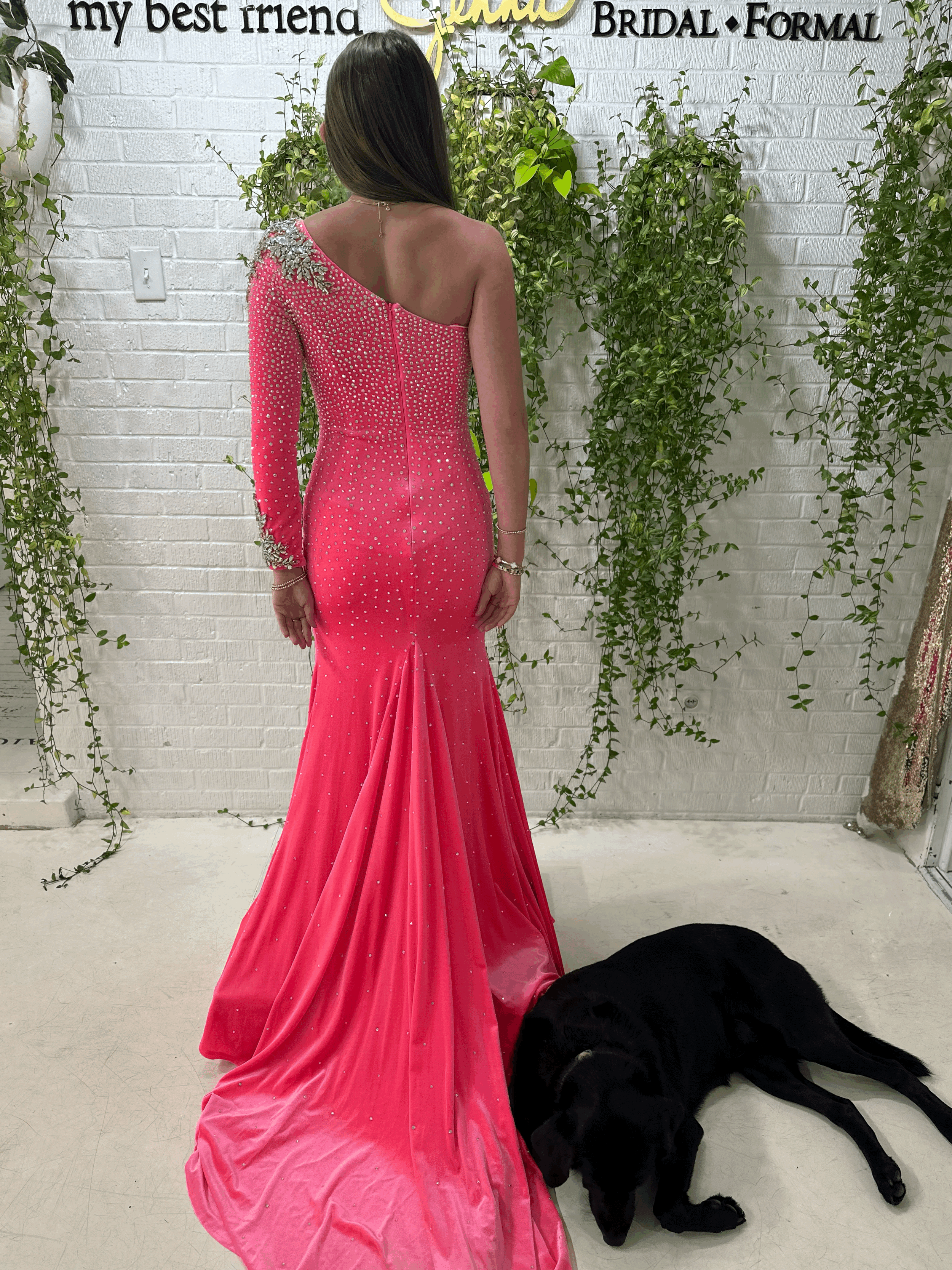 Jonathan Kayne color flamingo dress available at My Best Friend Jenna in Jackson, TN.