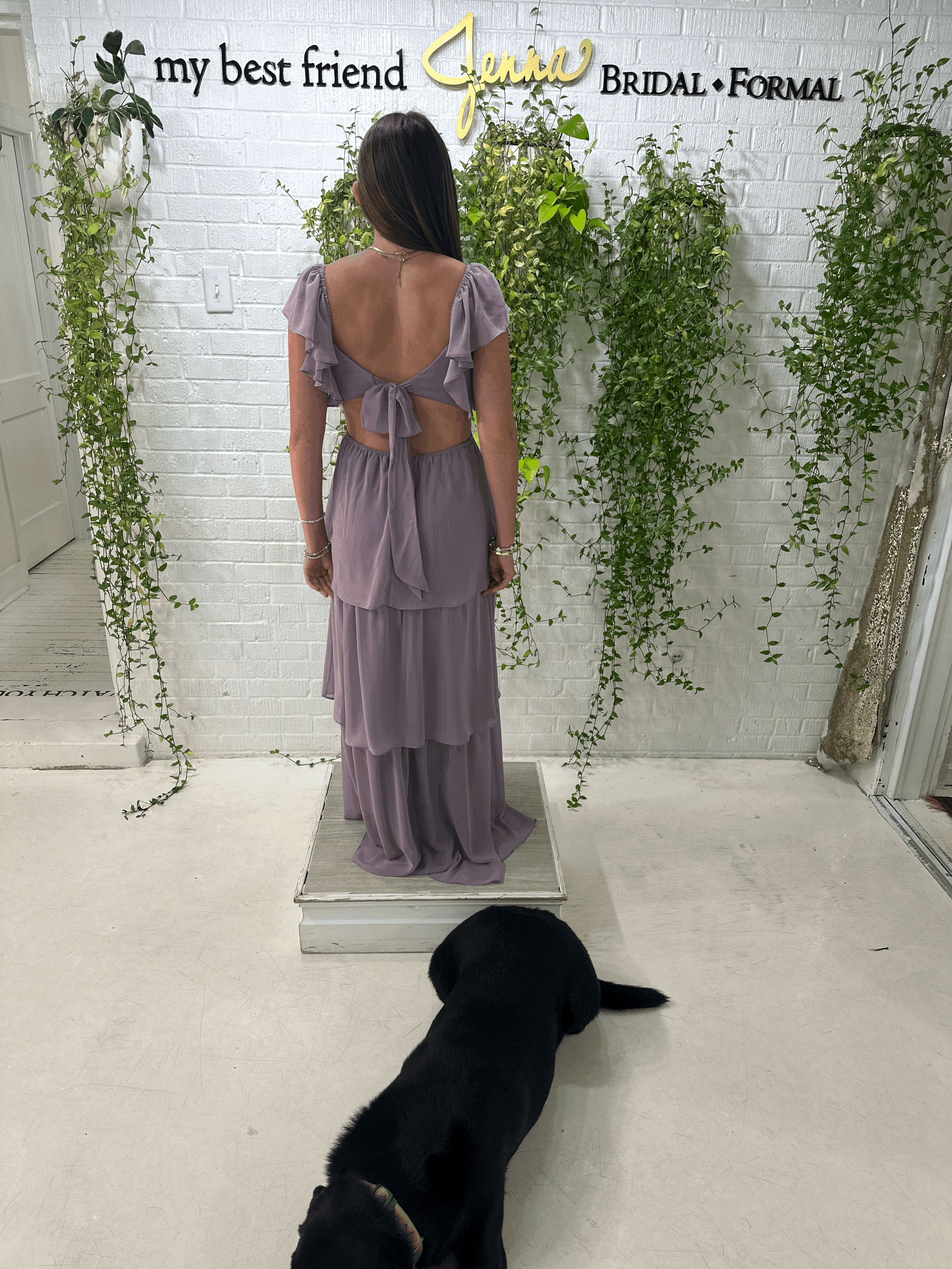 Dessy lilac dusk dress available at My Best Friend Jenna in Jackson, TN