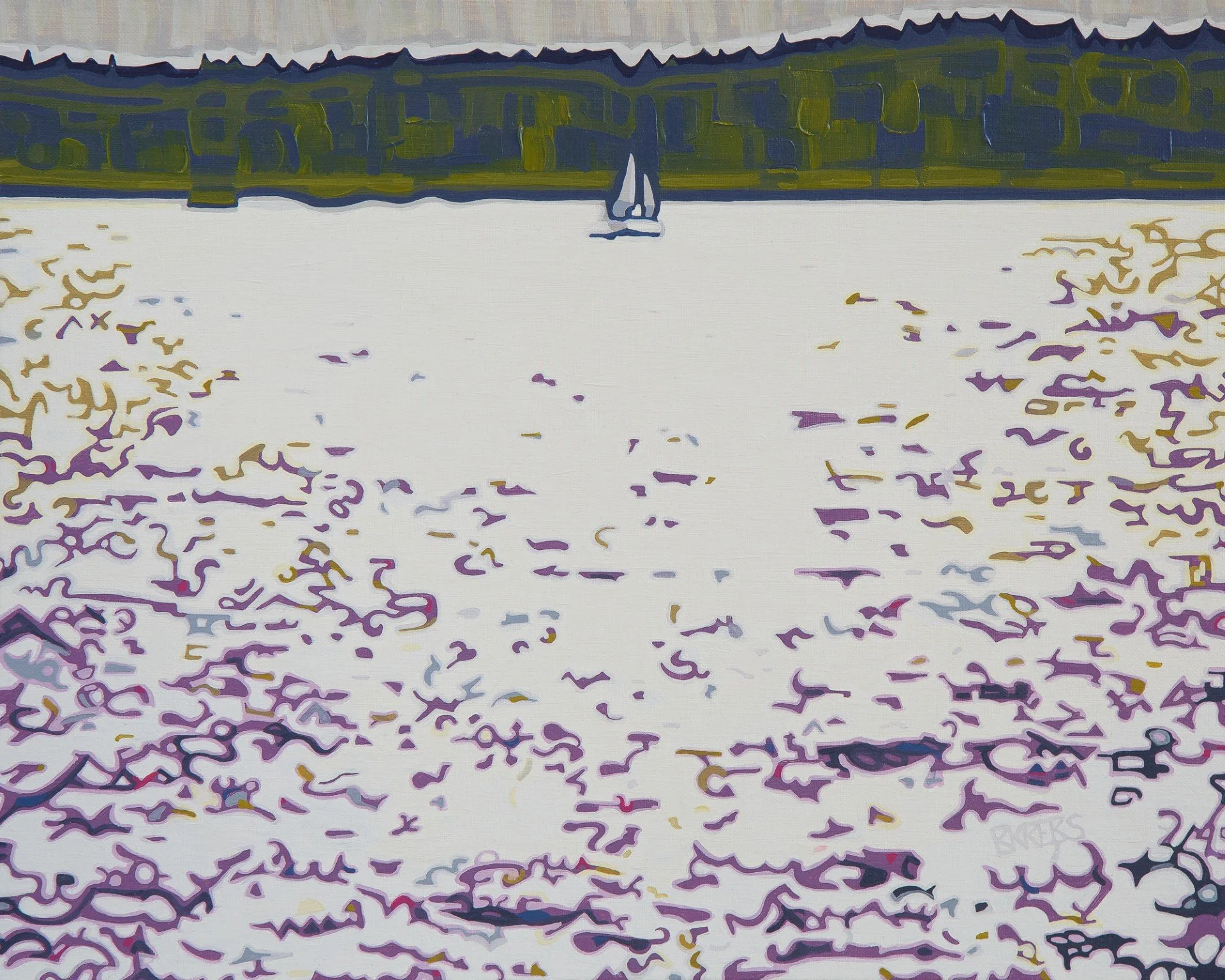 Water #30 Glare 2026, 16”x20” oil on linen
