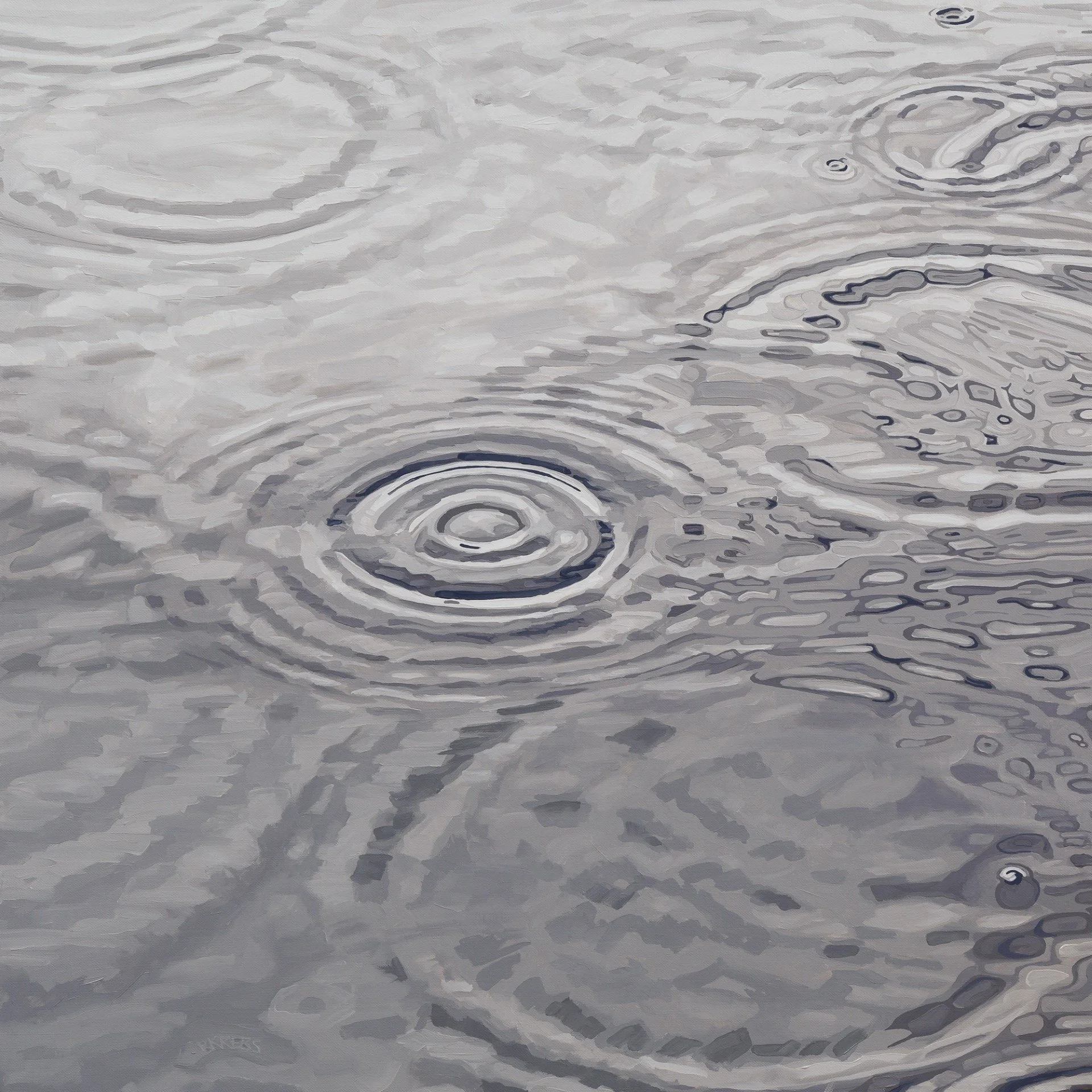 Water #32 Rain 2026, 31”x31” oil on linen