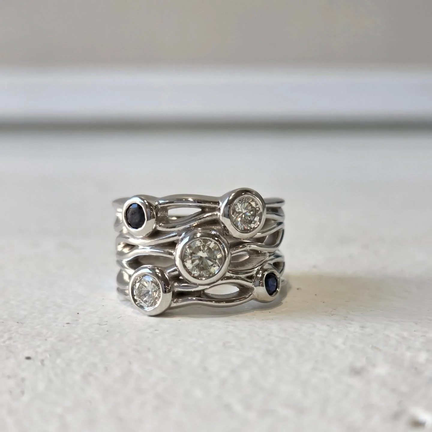 Custom design using customer very sentimental stones.