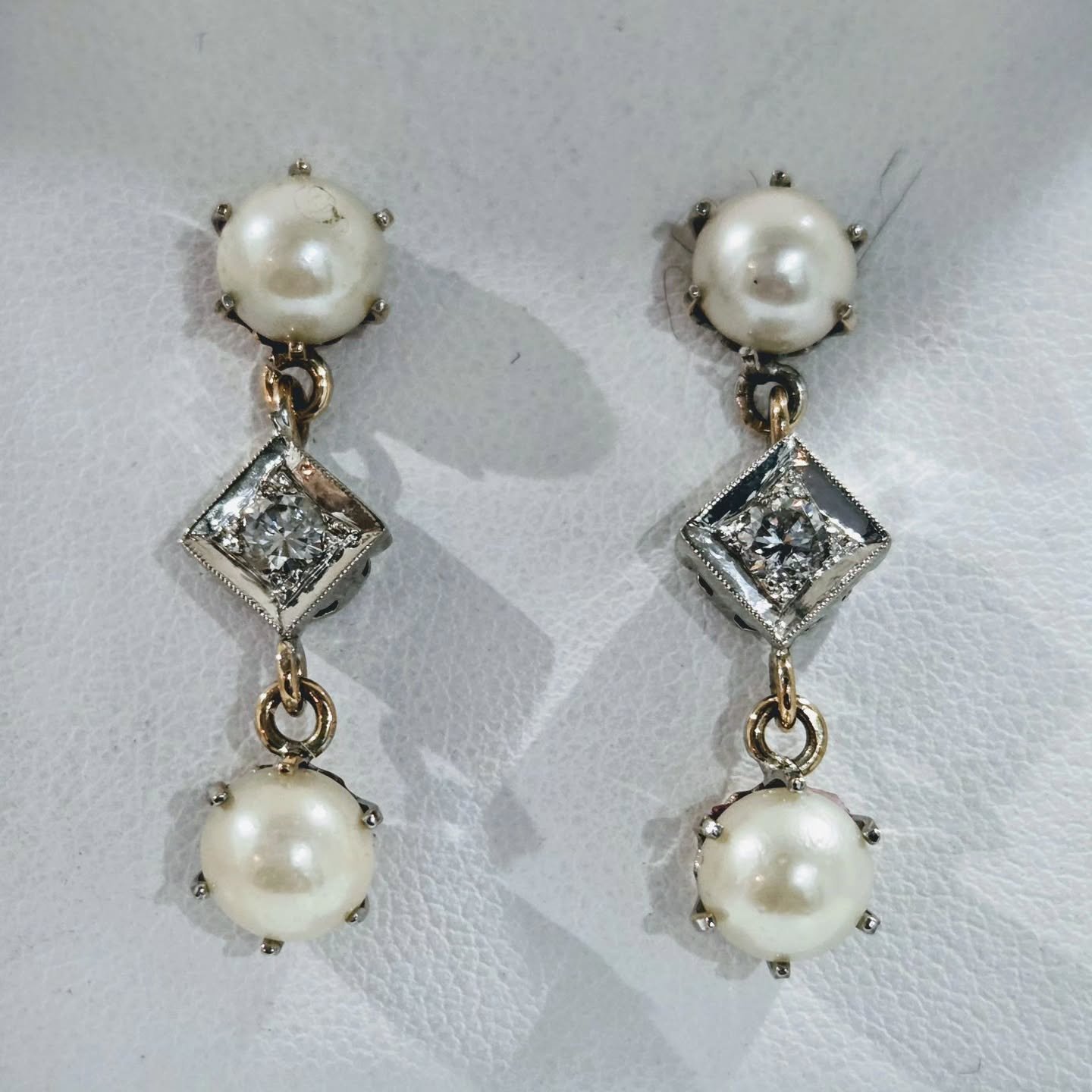 Vintage Pearl and Diamond dangles.