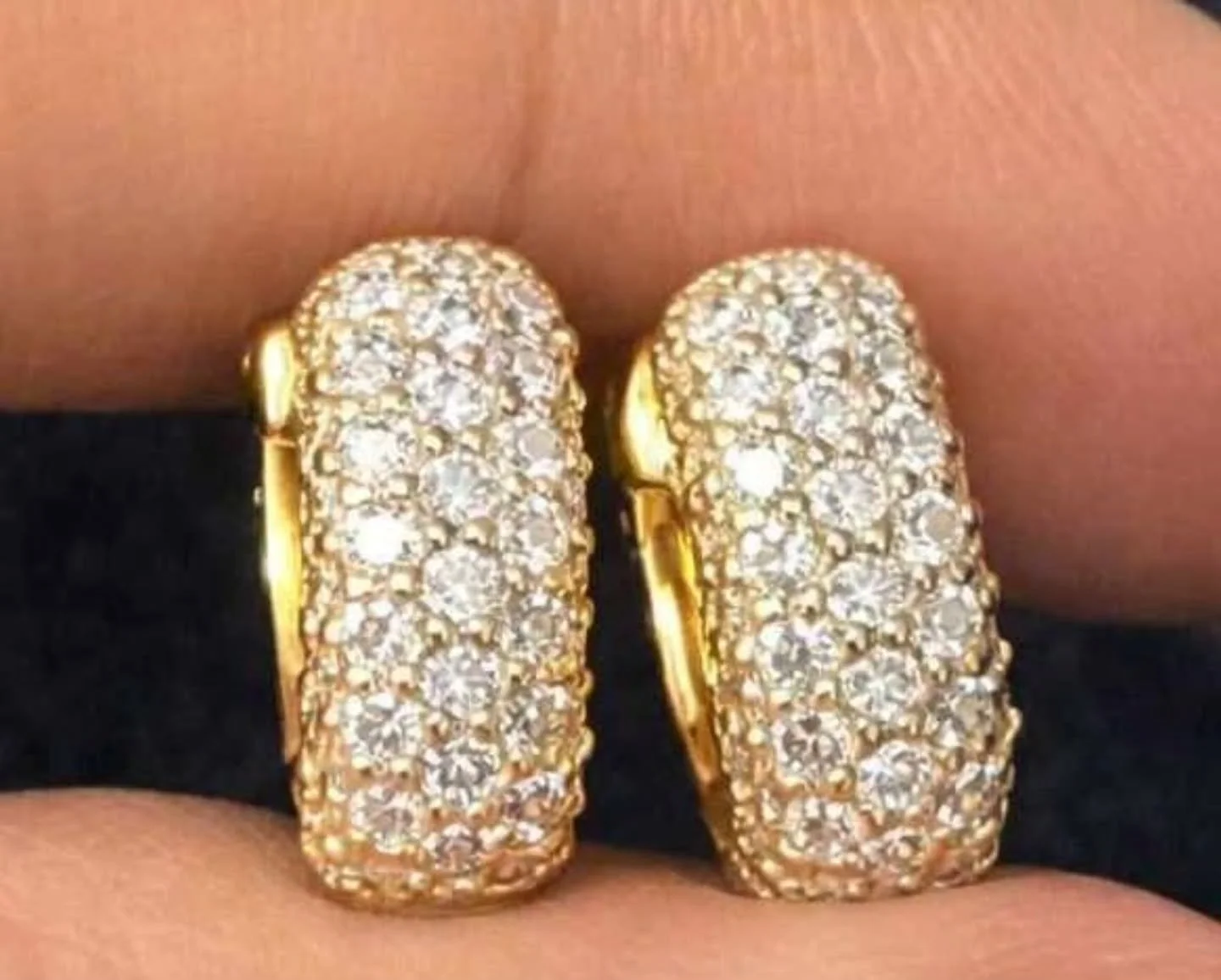 Classic diamond huggies.