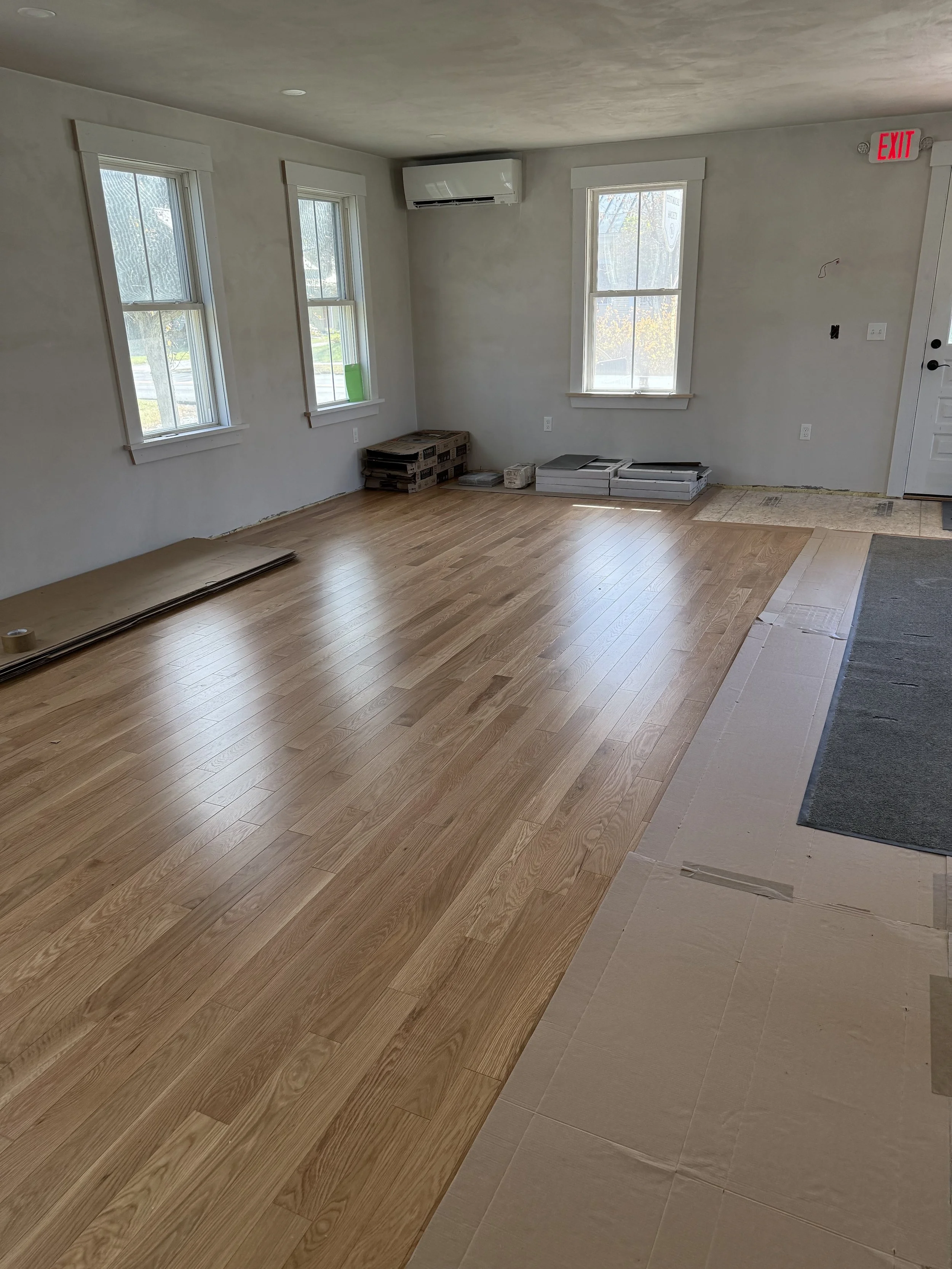New hardwood floor installed by Genuine Wood Floors.