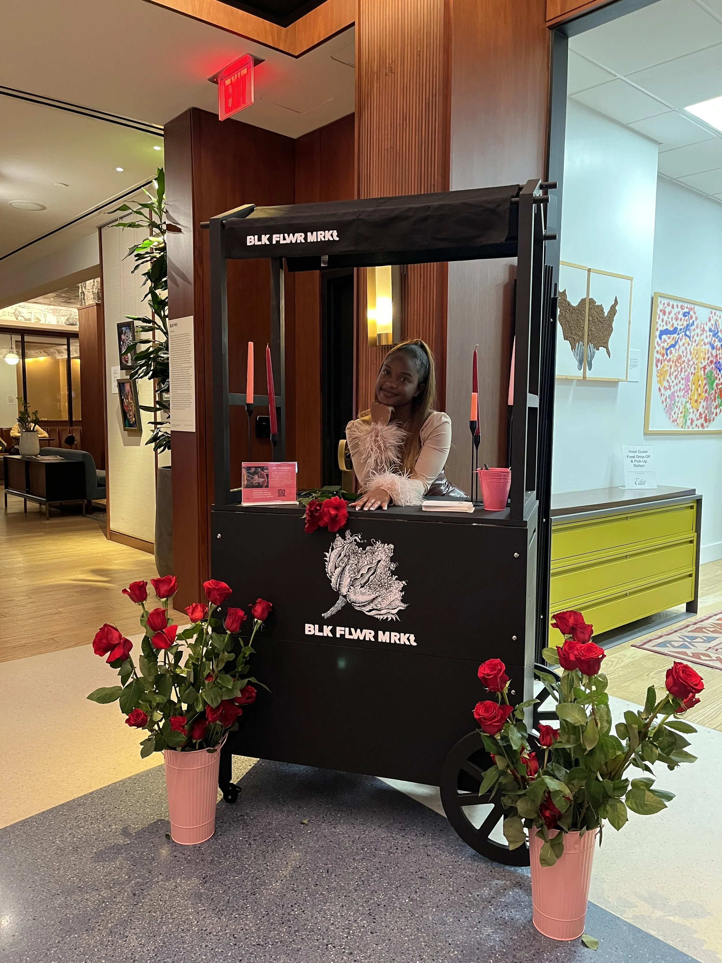 BLK FLWR MRKT Mobile Flower Cart at Eaton Hotel DC
