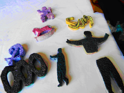 Pop Up Sponge Stamping on Silk