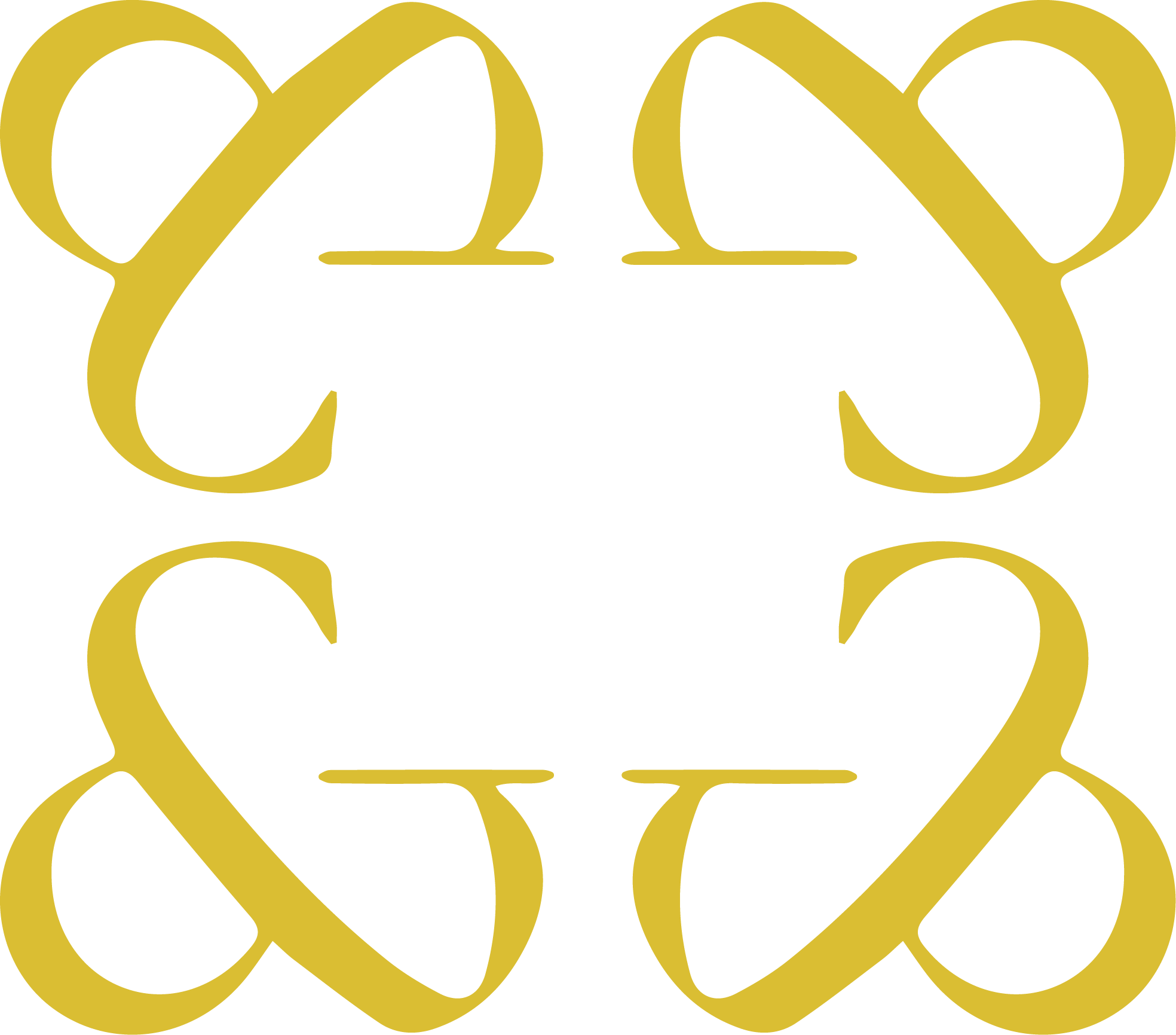 Gold logo ampersand in alternating ornate design.