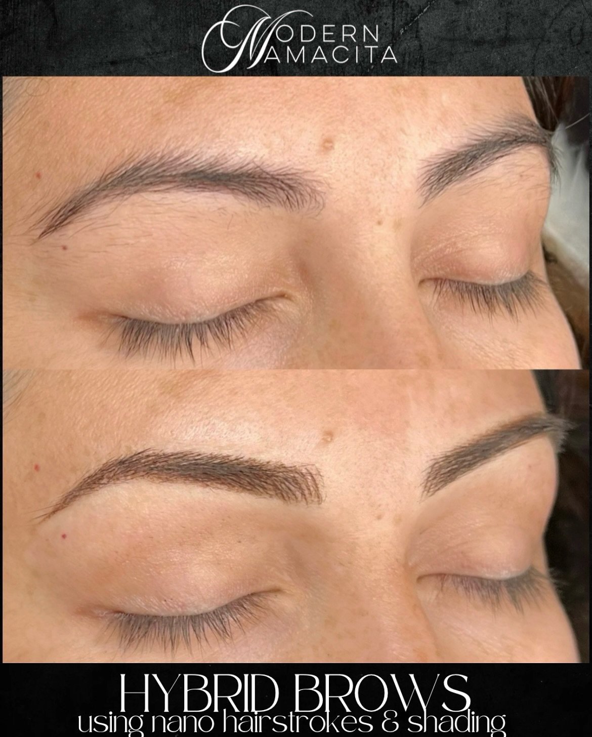 ✨ Check out this stunning brow makeover! Before, Jessica&rsquo;s brows were uneven and needed a little TLC. 😢
But look at her after! 🤩 

Choosing a hybrid nano style allowed me to create a natural, defined look that complements her features perfect