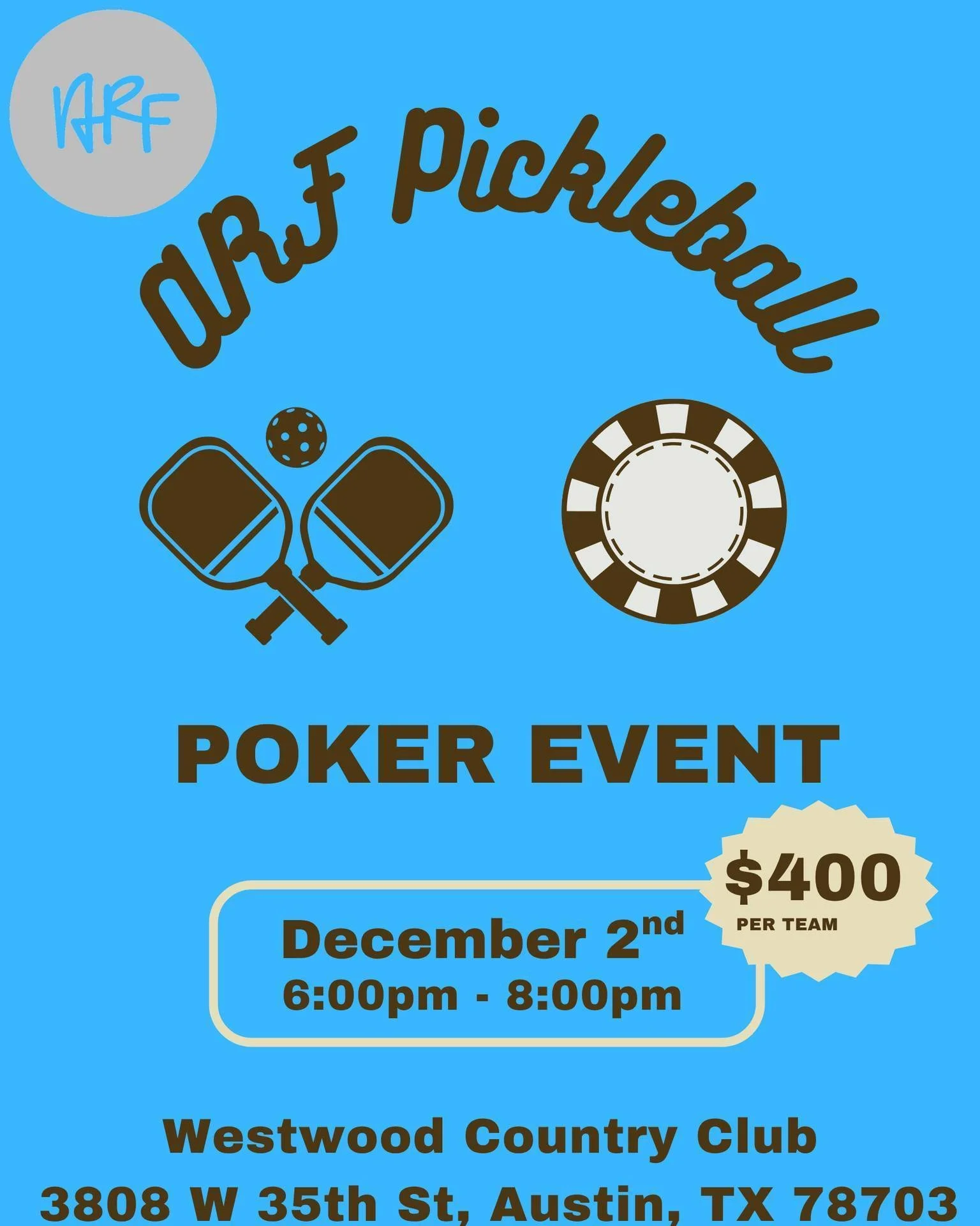 Join Us for Pickleball, Poker &amp; Purpose on Tuesday, December 2nd at @westwoodcountryclubatx! 

Whether you&rsquo;ve played pickleball before or want to learn, this fun evening is open to all playing levels. Enjoy pickleball play with a poker elem