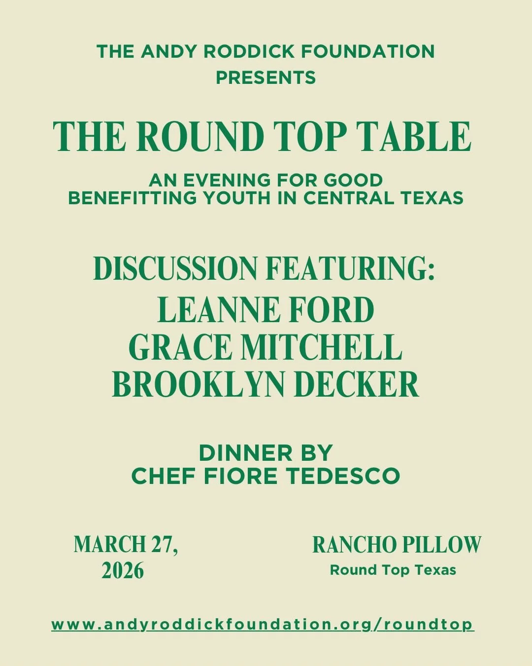 We&rsquo;re heading to Round Top ✨

Join ARF at The Round Top Table for an exclusive conversation with renowned designers @leannefordinteriors and @astoriedstyle, moderated by @brooklyndecker, and an incredible al fresco dining experience curated by 