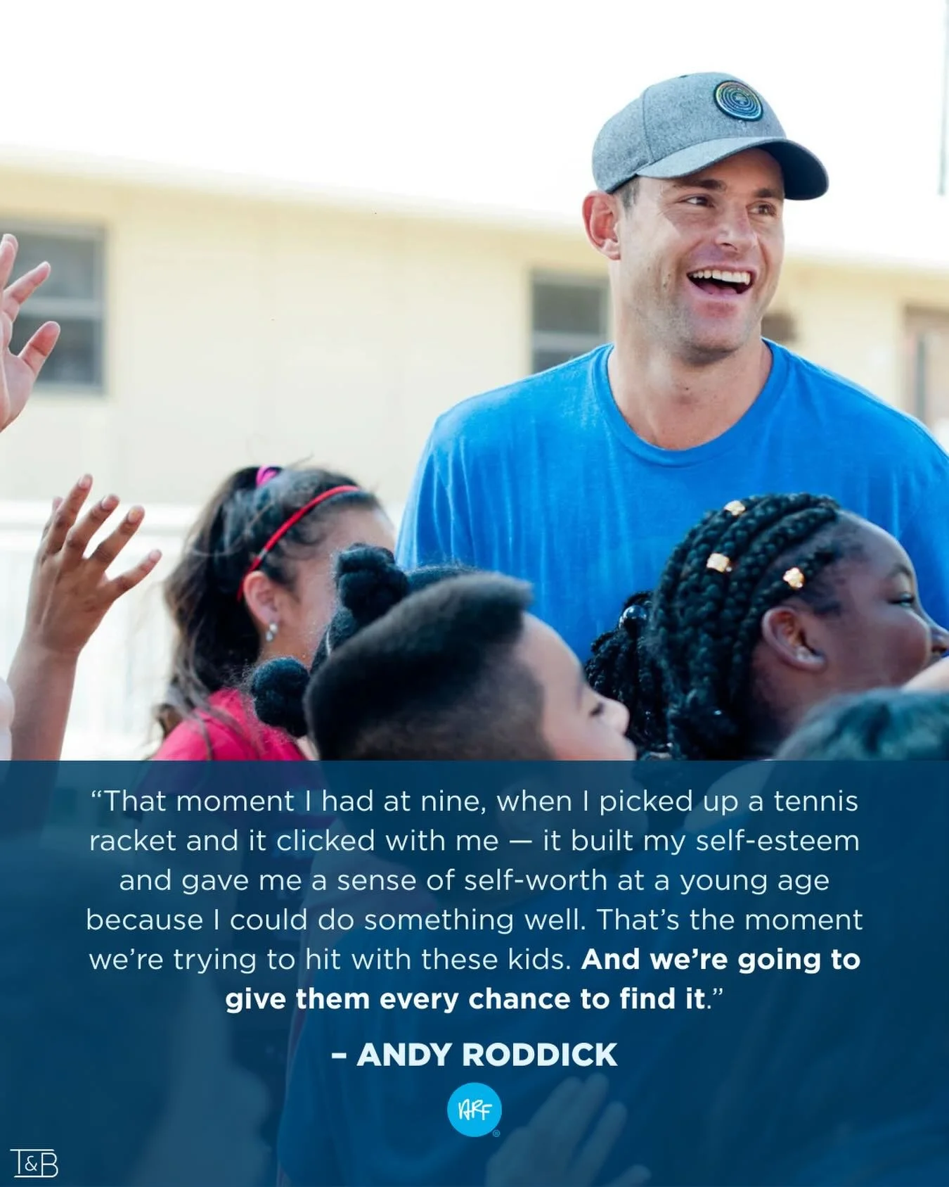 Confidence starts somewhere and for a lot of kids, it starts with simply being given the chance.&nbsp;
Andy Roddick knows firsthand how powerful that first spark can be. We&rsquo;re here to create more of those moments where kids feel seen, capable, 