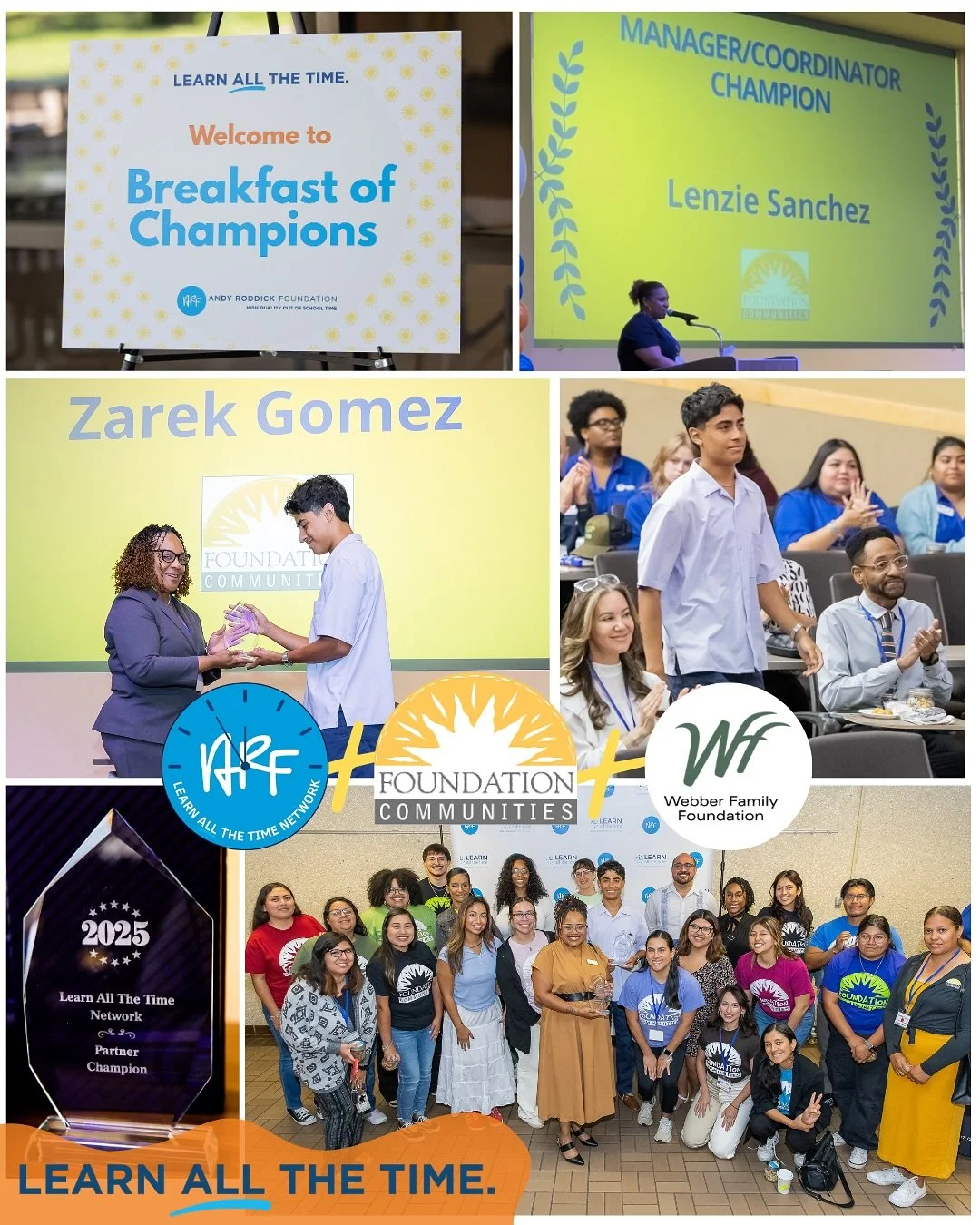 When Lenzie Sanchez found out she&rsquo;d won a Breakfast of Champions award, she was managing a personal matter, congratulatory texts lighting up her phone while she was miles from the event. When Zarek Gomez heard his name called, he was sitting in