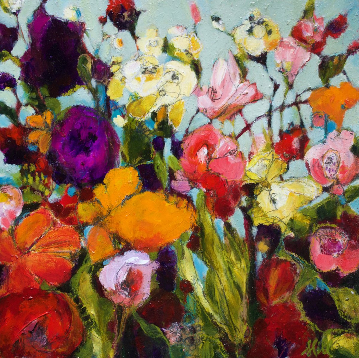 Into It; 12" x12"; Mixed Media on Panel, SOLD