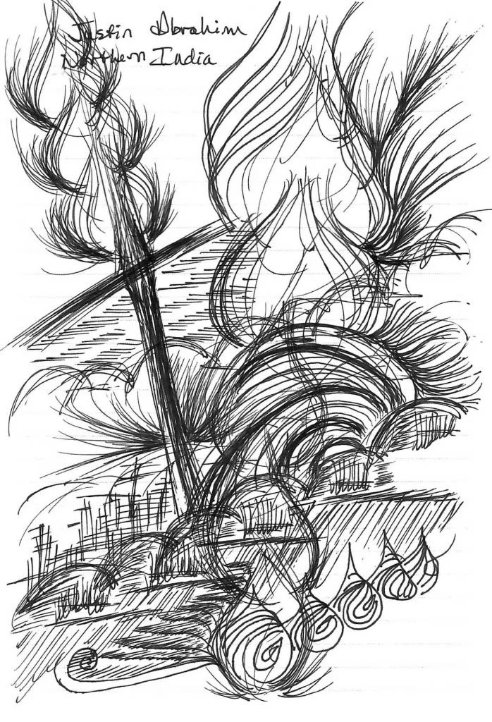 black line drawing abstract