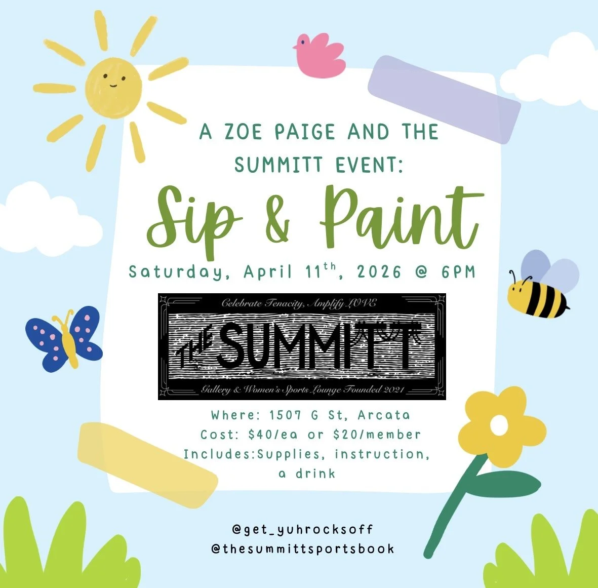 Sip &amp; Paint with Zoe Paige Art! 