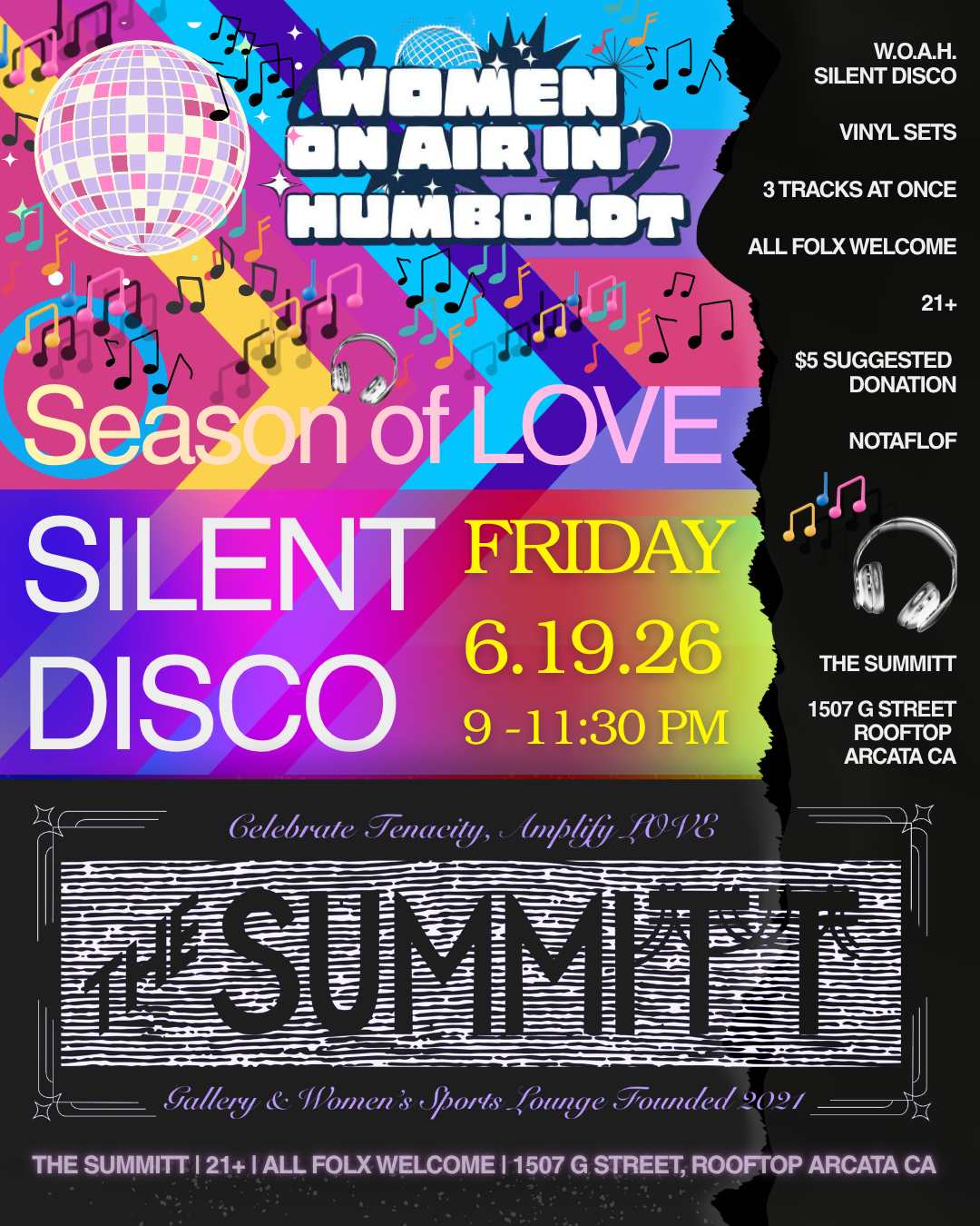 HAPPY PRIDE Silent Disco Night with W.O.A.H: Pride at The Summitt