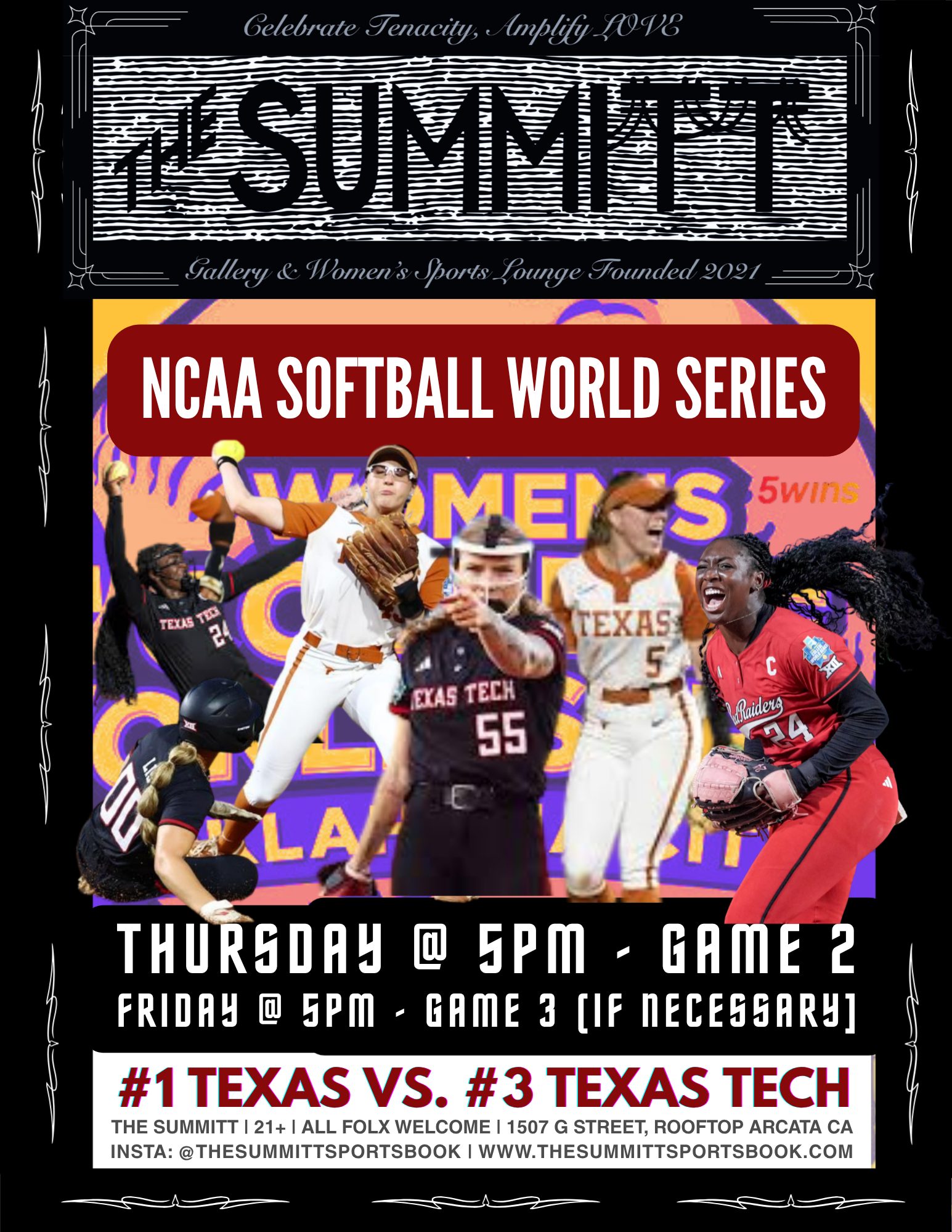 NCAA Women’s Softball World Series Games @ The Summitt