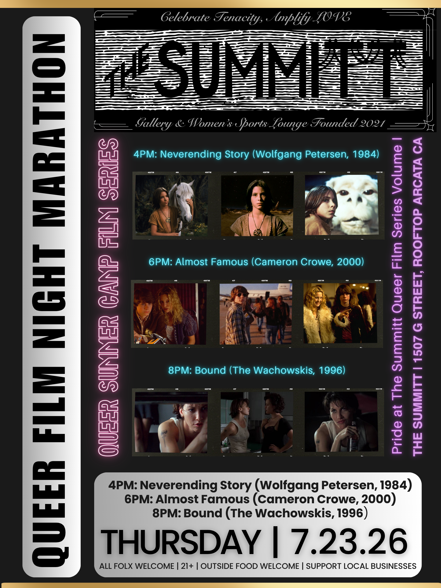 Queer Film Night Marathon at The Summitt!