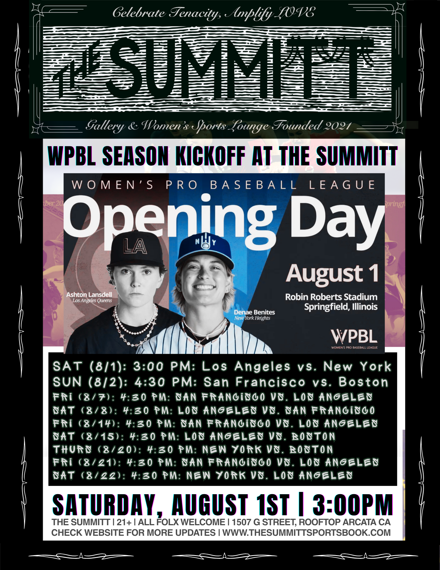 WPBL (Women’s Professional Baseball League) Kickoff @ The Summitt