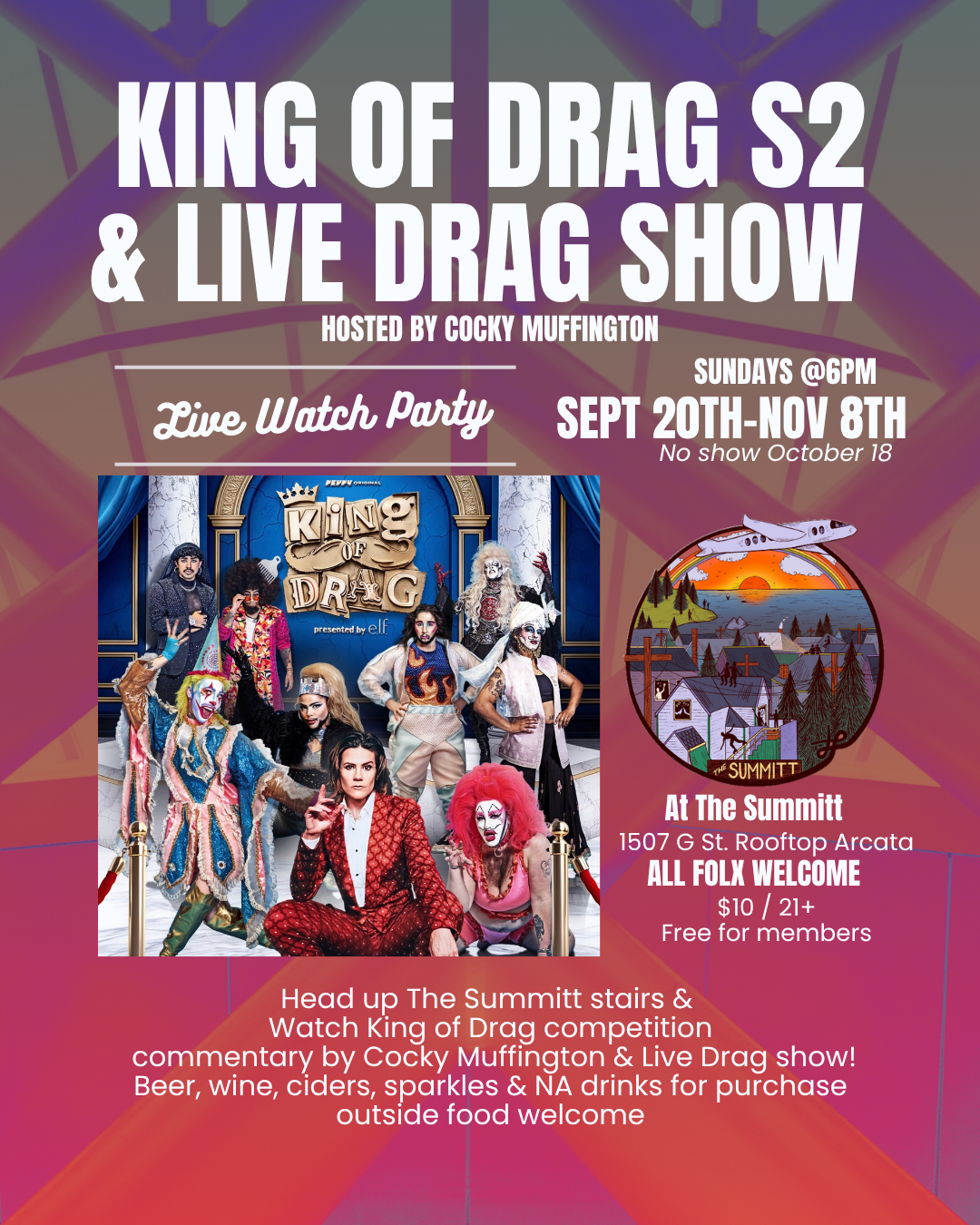 King of Drag Season 2 Watch Parties &amp; LIVE Drag King Shows at The Summitt