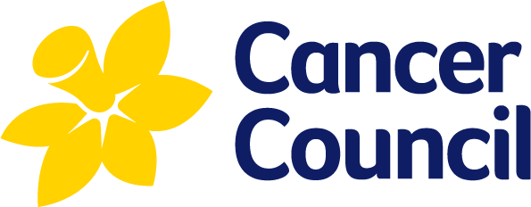 Logo of the Cancer Council with a yellow flower and dark blue text