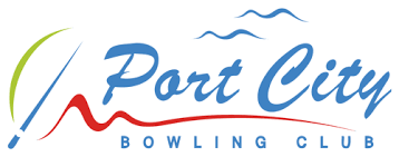 Port City Bowling Club logo with stylized design and text