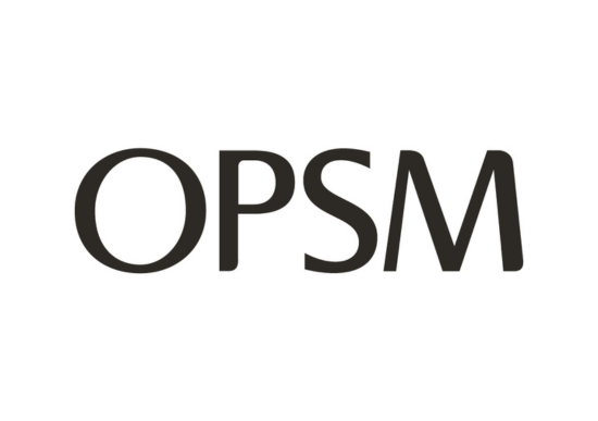 Black text 'OPSM' on a white background.