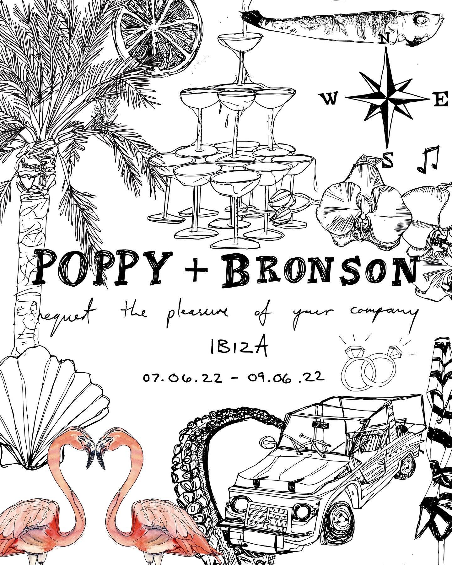 Poppy + Bronson 🌴 🐚 🥂 Loved designing this original and playful fold-out-map-style concept invitation for Poppy + Bronson who celebrated their wedding with a 3 day affair in Ibiza. Invitation was complete with a double sided travel-card style itin