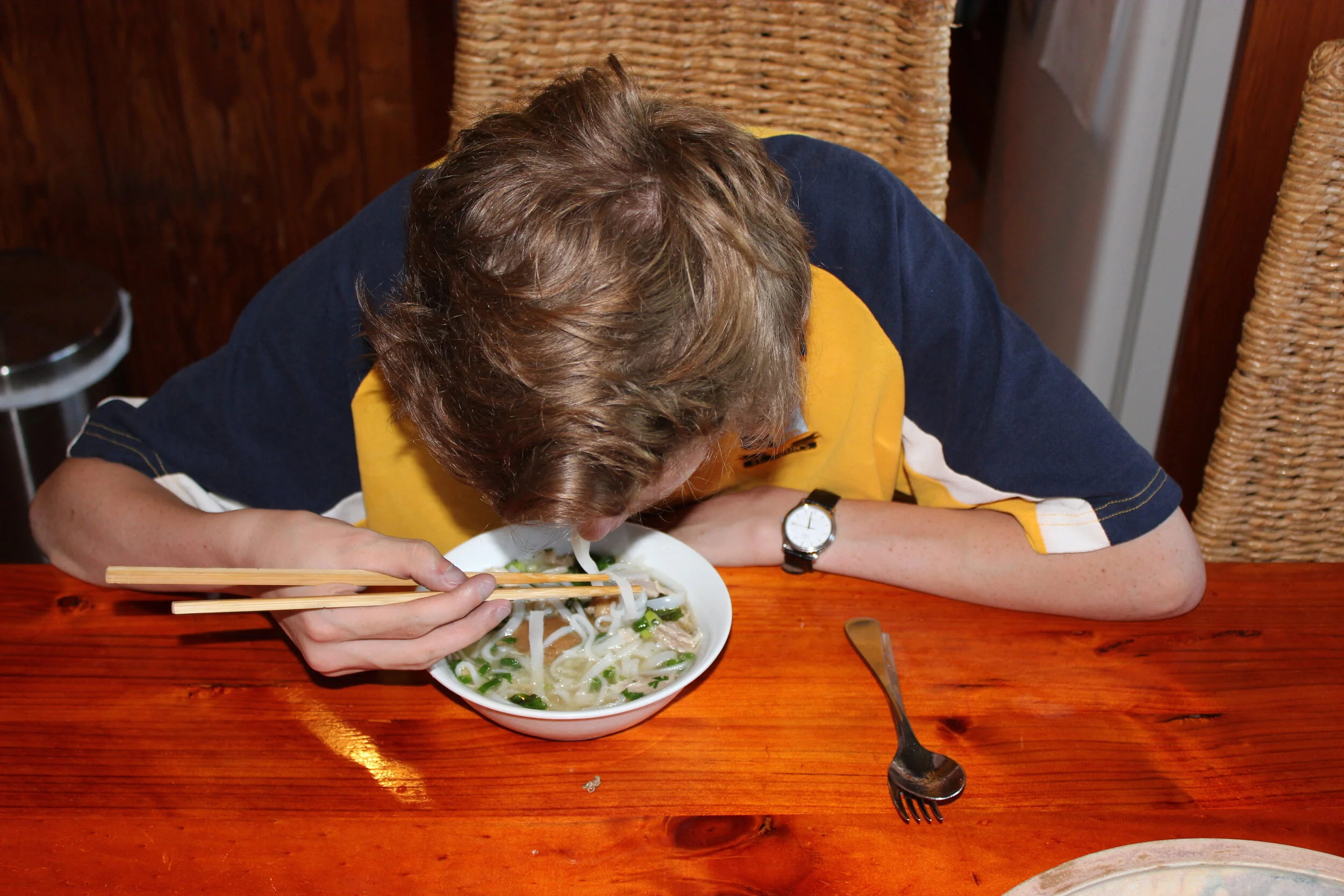 Loving the Pho made by Mr Hai visiting from Hanoi