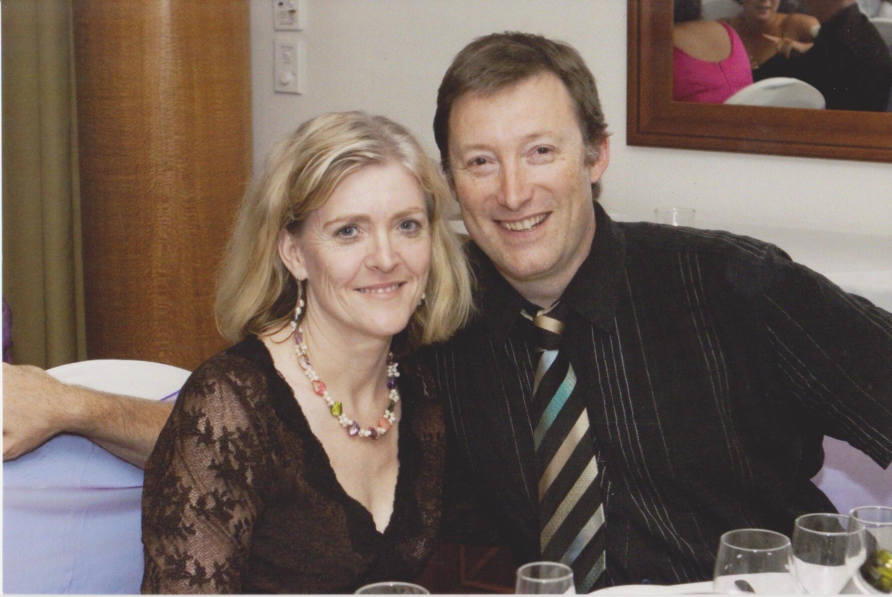 Maggie and Dom [Malachy bought the tie at a school fete]