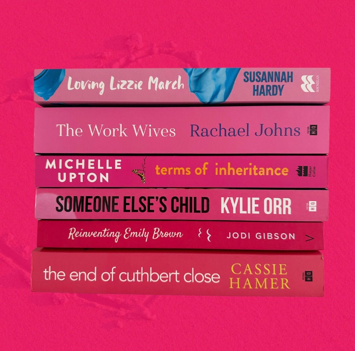 I can&rsquo;t resist jumping on the #barbie bandwagon. Pink books for #barbiesbookshelf Have you read any of these? (or preordered mine?) 

Loving Lizzie March by @susannah.hardy 

The Work Wives by @rachaeljohnsisanauthor 

Terms of Inheritance by @