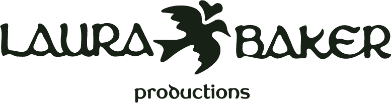 laura baker productions black logo wordmark