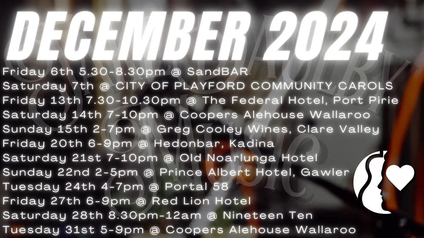 December Gig Schedule is Out! Hope to see you there so we can make new memories and celebrate the final moments of 2024 together!