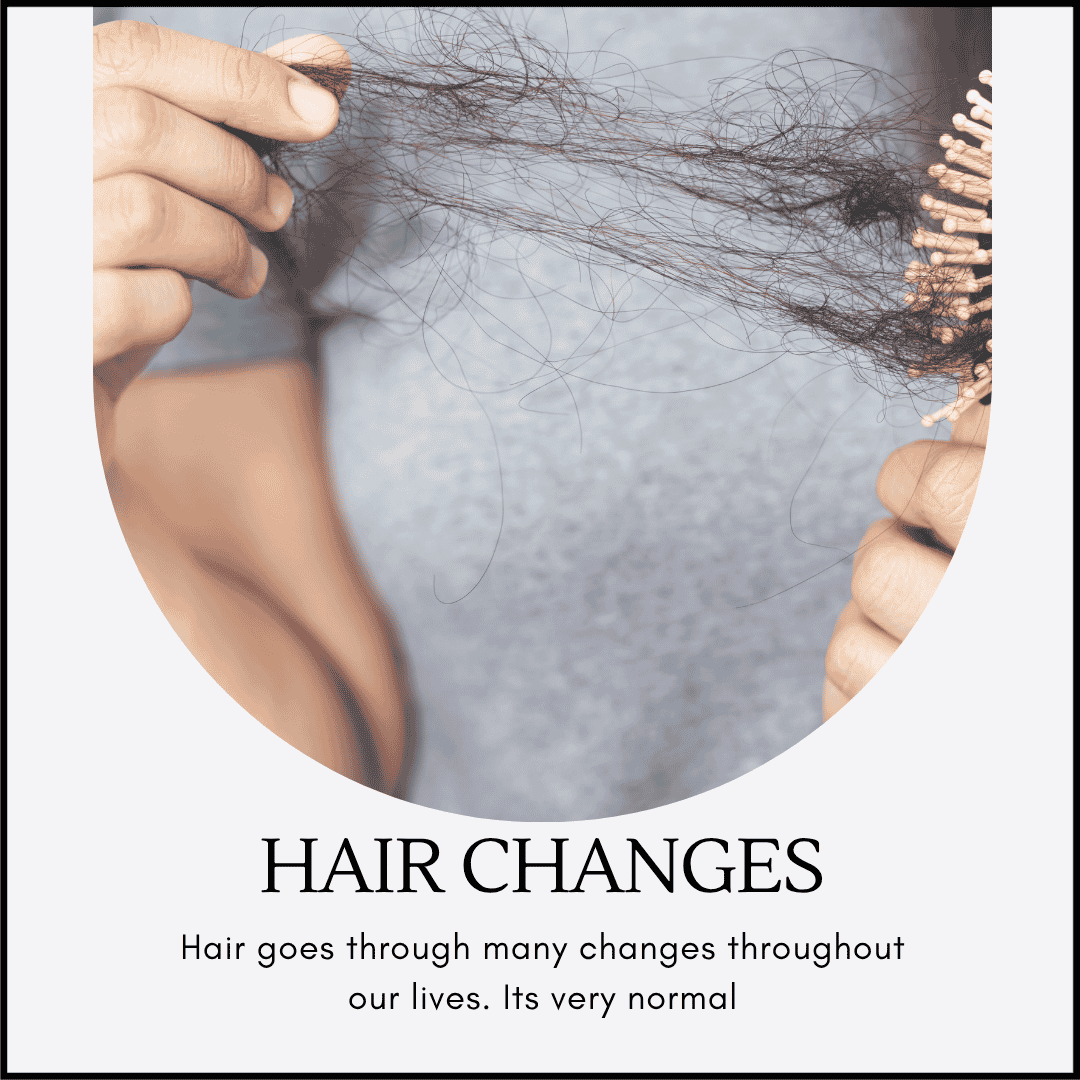 This is an image of a woman finding lots of curly black hair in her brush