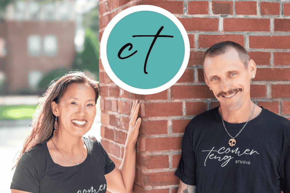 This is an image of PT and Sean,  owners of Comer Teng Studio in Franklin MA