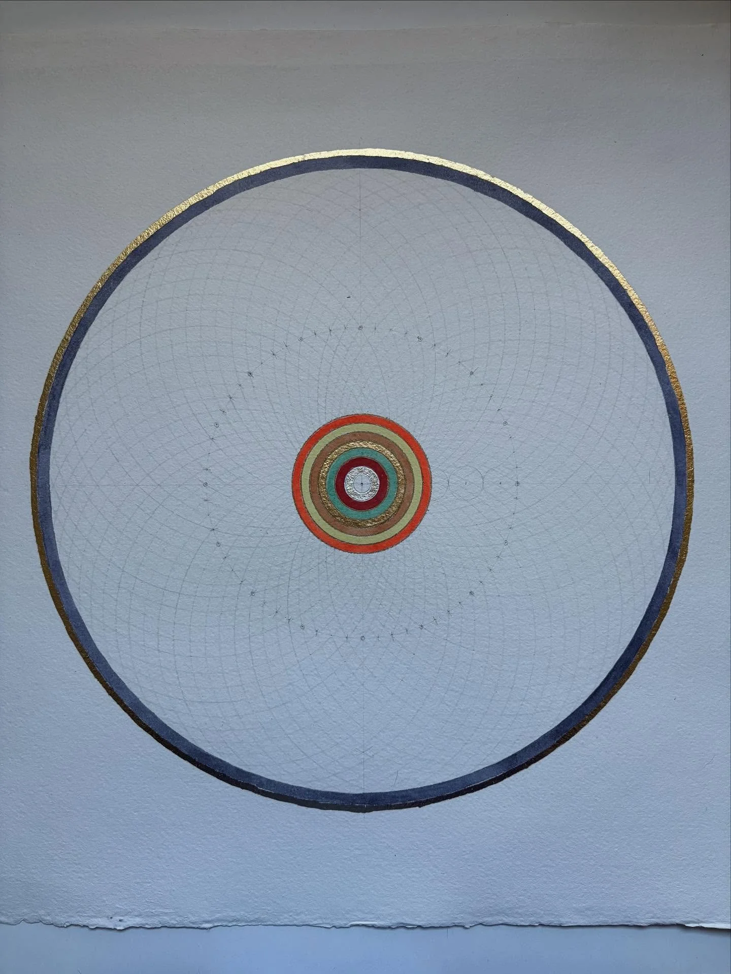 Seven rings using the alchemical colours of the planets. #fullmoonpainting