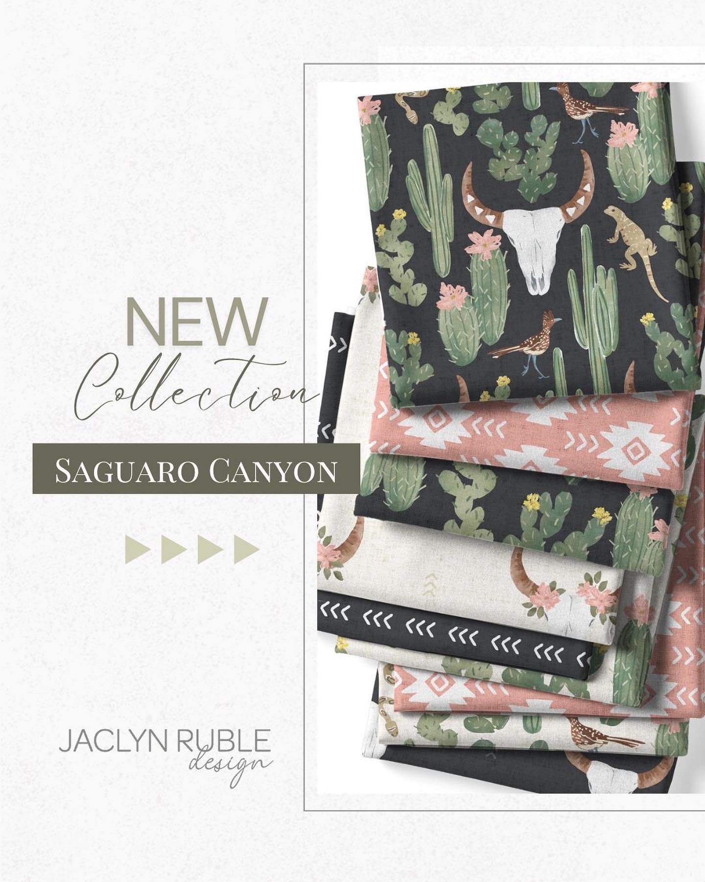 My new collection Saguaro Canyon is now available on @spoonflower and @raspberrycreekfabrics &gt;links in bio!🌵🌵🌵 

This collection was so much fun to create and took me back to my trips out west!

These watercolor designs have a subtle color pale